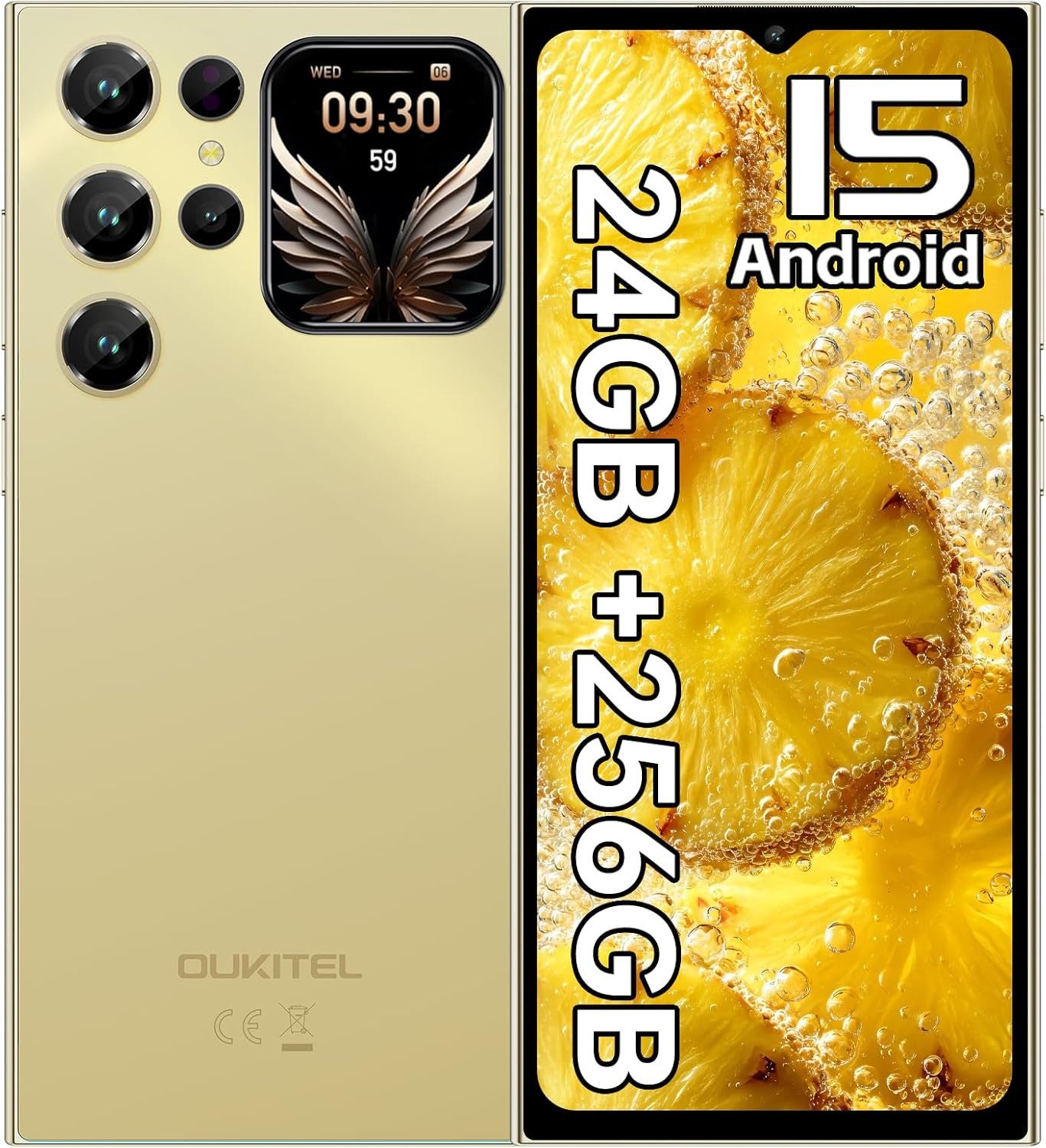 OUKITEL C62 Pro Android 15 Smartphone (17,48 cm/6.88 Zoll, 256 GB Speicherplatz, 13 MP Kamera, 5150mAh, 24(6+18)GB+256GB /1TB, 6.88" HD+ 90Hz, NFC, GPS, Face Unlock)