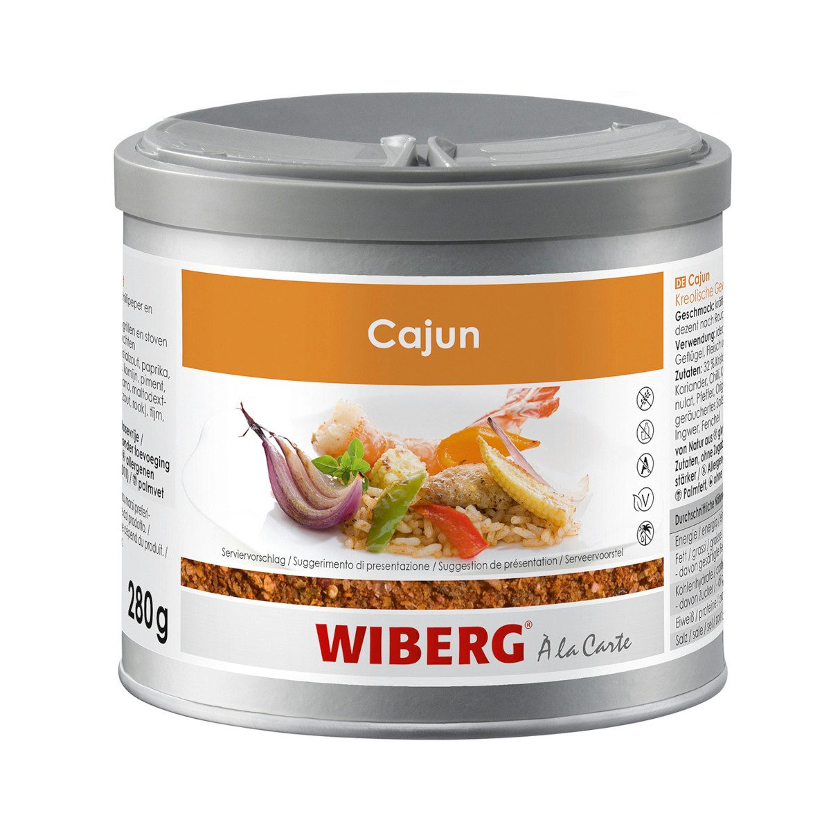 WIBERG Gewürz, Wiberg Cajun Kreolische Gewürzzubereitung kraftvolle Mischung 280g