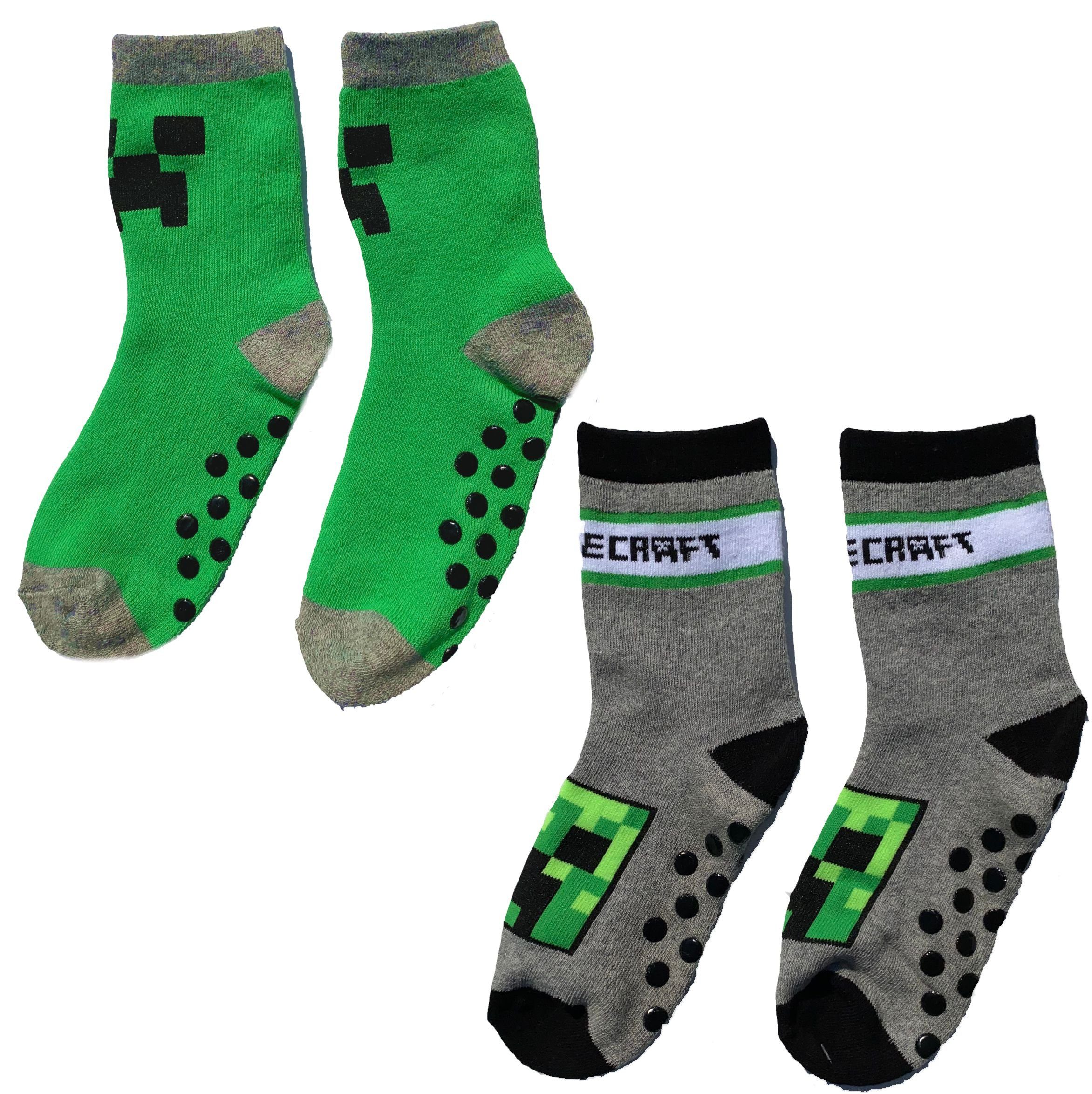 stück Set Slip Haussocken Minecraft Socken Anti 2 MINECRAFT