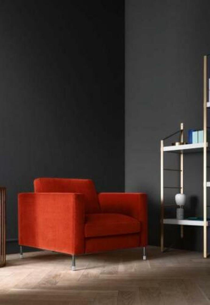 Textil Club Neu Stuhl Design Polster Stoff Sessel Rot Sessel, Lounge Fernseh Relax Luxus JVmoebel