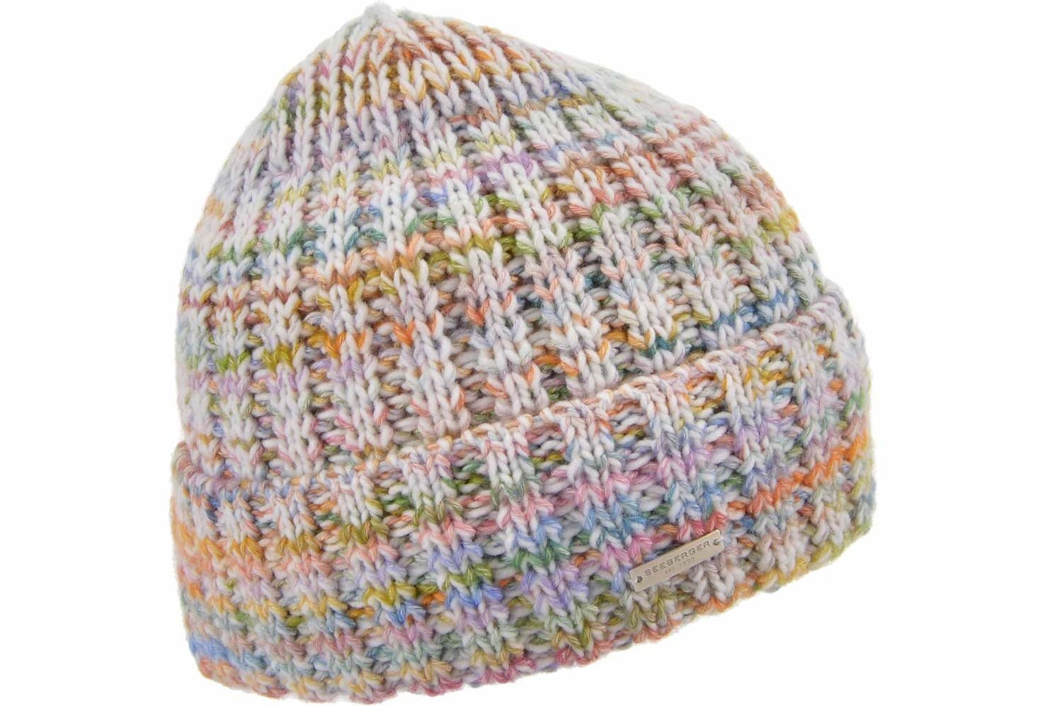 Seeberger Strickmütze in Melange-Farben mit Aufschlag