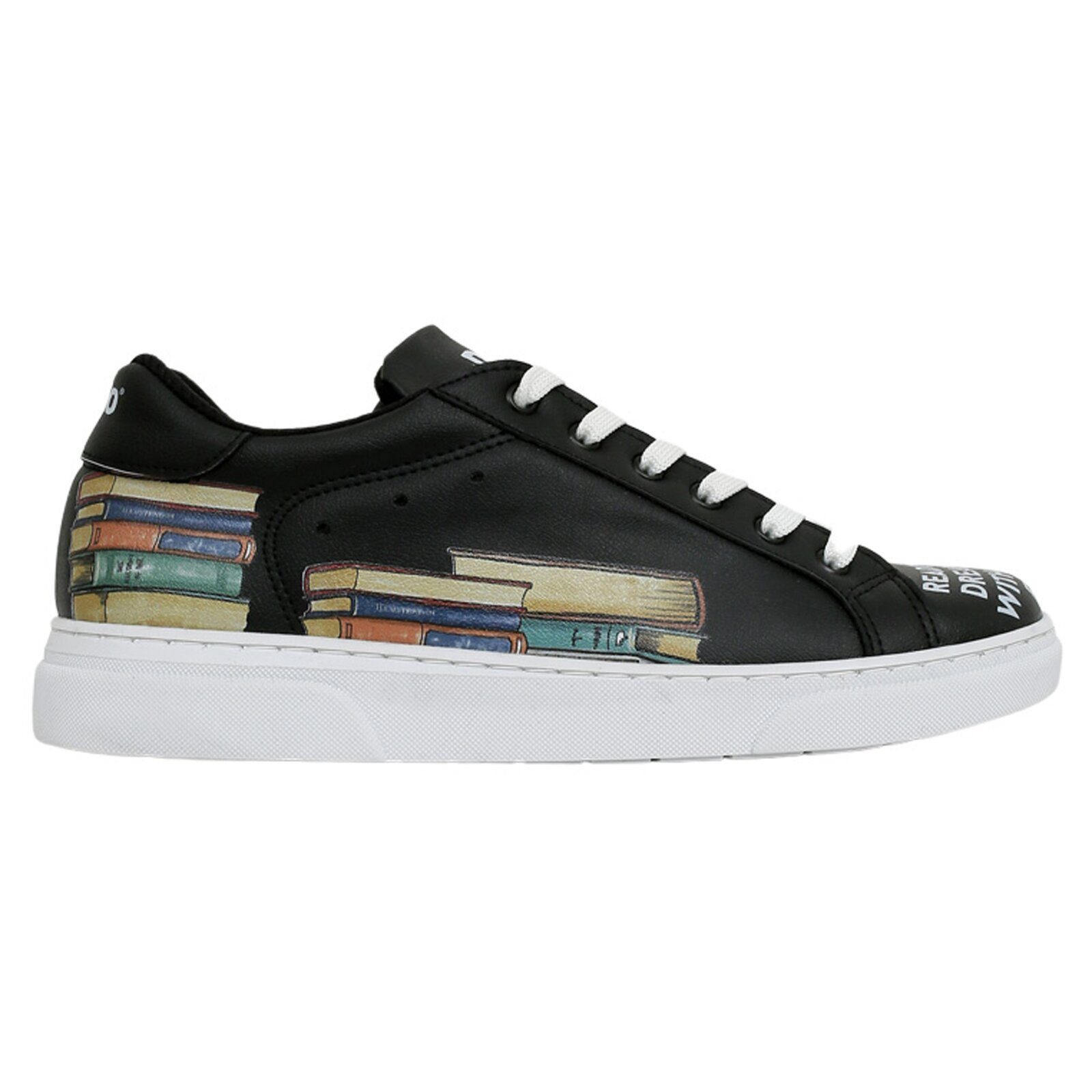 DOGO Ace Low-Top Sneaker The Wise Owl Black Damen Sneaker Sneaker Handgefertigt
