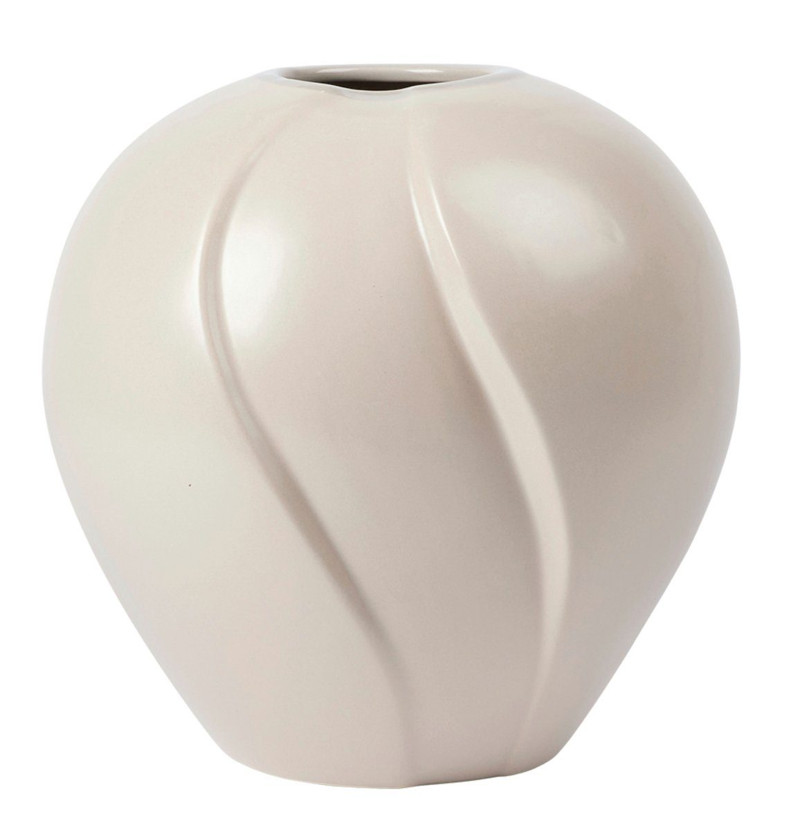 Broste Copenhagen Dekovase Leda Vase grey sand 15x15cm (Vasen), Leda Vase