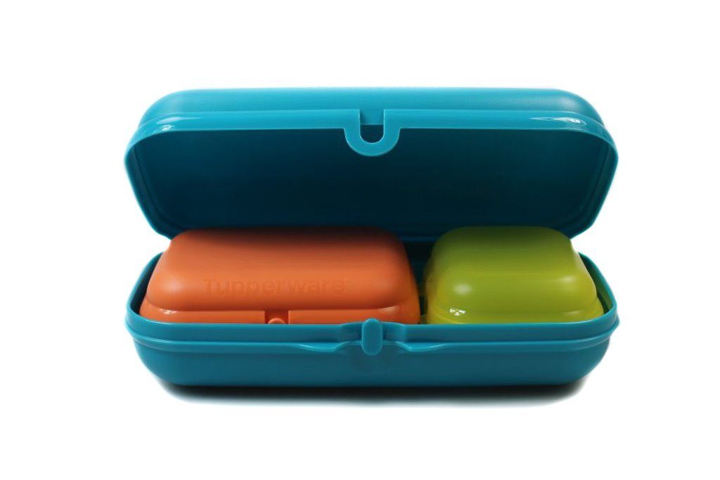 TUPPERWARE Lunchbox Twin lachs (3) Brotdose Behälter Größe 2 SPÜLTUCH