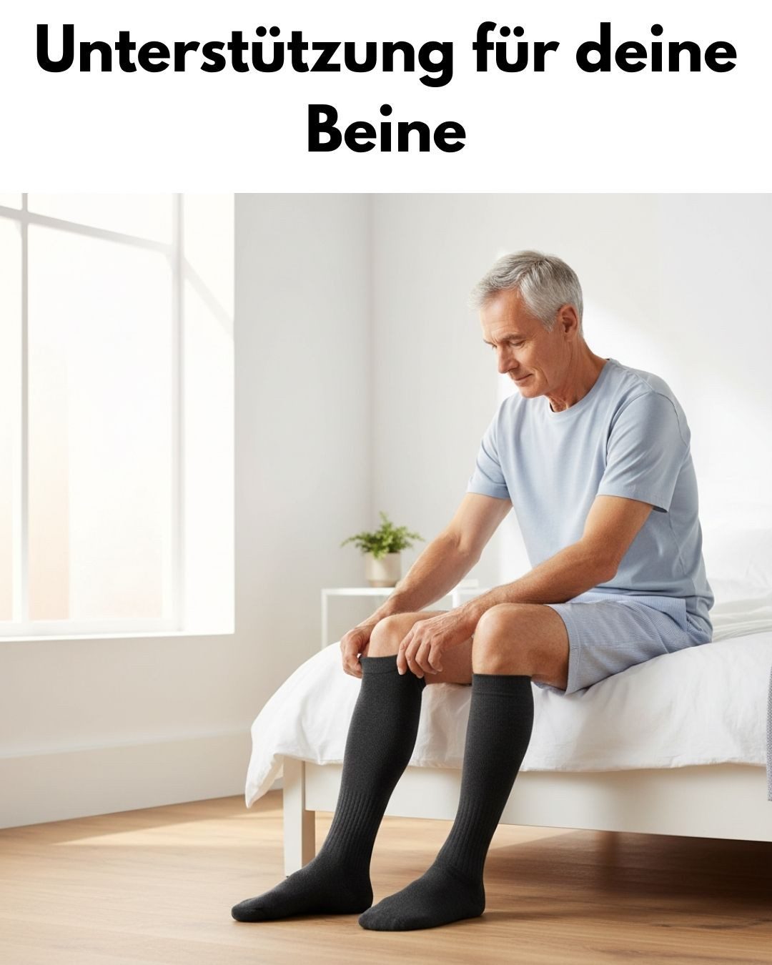 sockenkauf24 Stützkniestrümpfe Kompressionsstrümpfe Reisestrümpfe Stützstrümpfe mit Kompression (4-Paar) aus Baumwolle für Damen & Herren mit Komfortbund – Bild 5 von 5