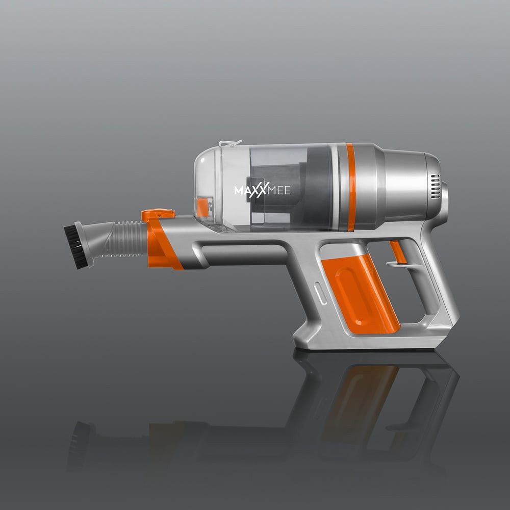 MAXXMEE Zyklon Hybrid Staubsauger Bodenstaubsauger, 150 W, beutellos, Akku-Zyklon-Staubsauger Pet Star orange/silber 150W