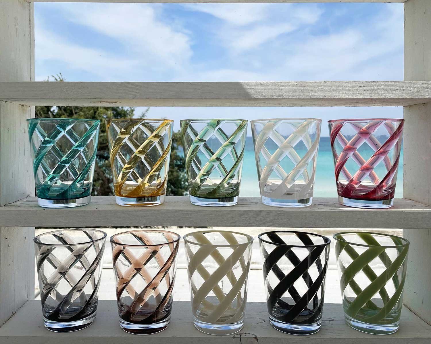 Spirale 9x11 Transparent, Kunststoff Acryl Trinkglas Becher Kiom Rusty