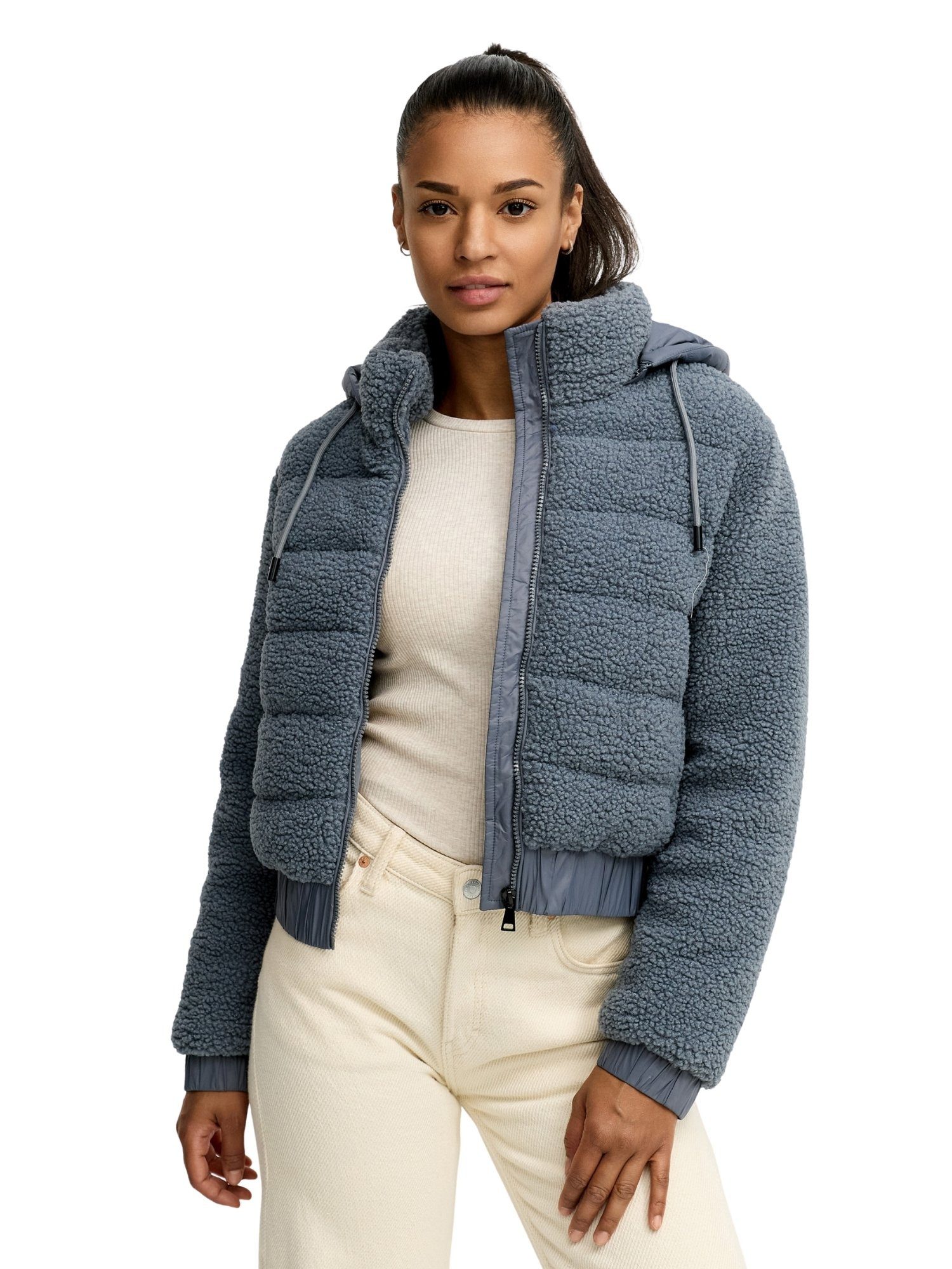 Tazzio Winterjacke F804 mit Kapuze, im Bomber-Style & komplett Teddy-Look günstig online kaufen