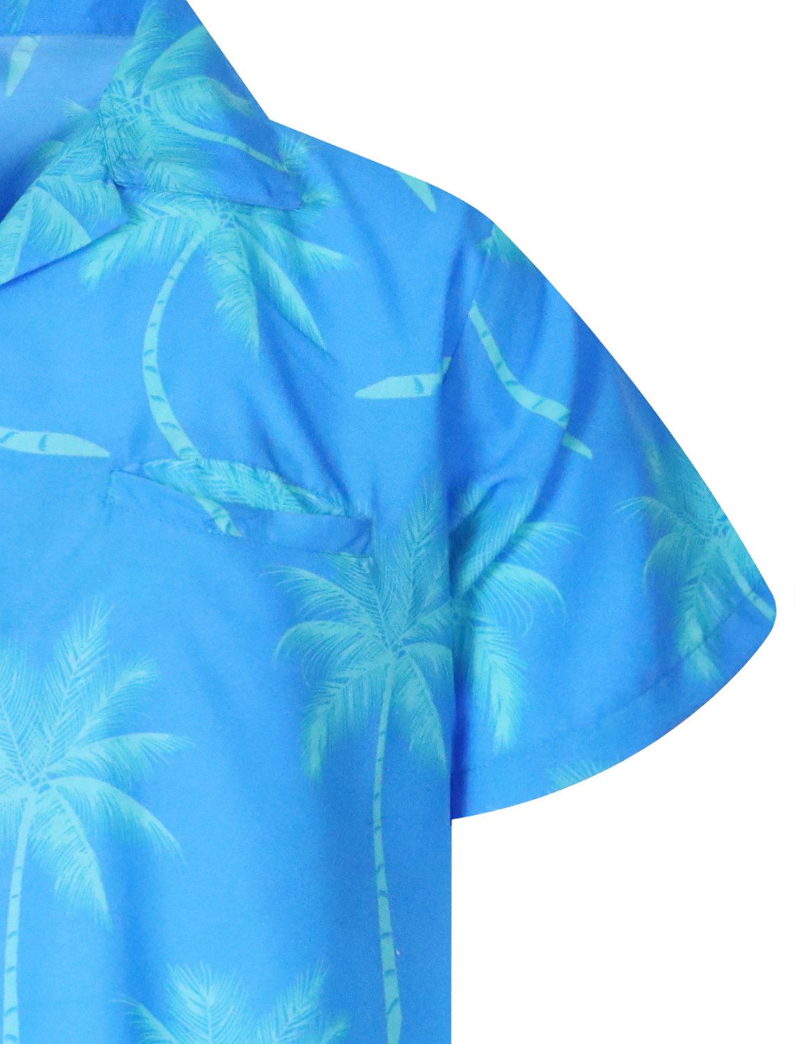 King Kameha Hawaiihemd Palmshadow Funky Hawaii-Hemd Kurzarm Front-Tasche Stylish Unisex