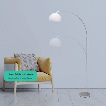 Brilliant Stehlampe Vessa, BRILLIANT Lampe Vessa Bogenstandleuchte 1,7m chrom/weiß
