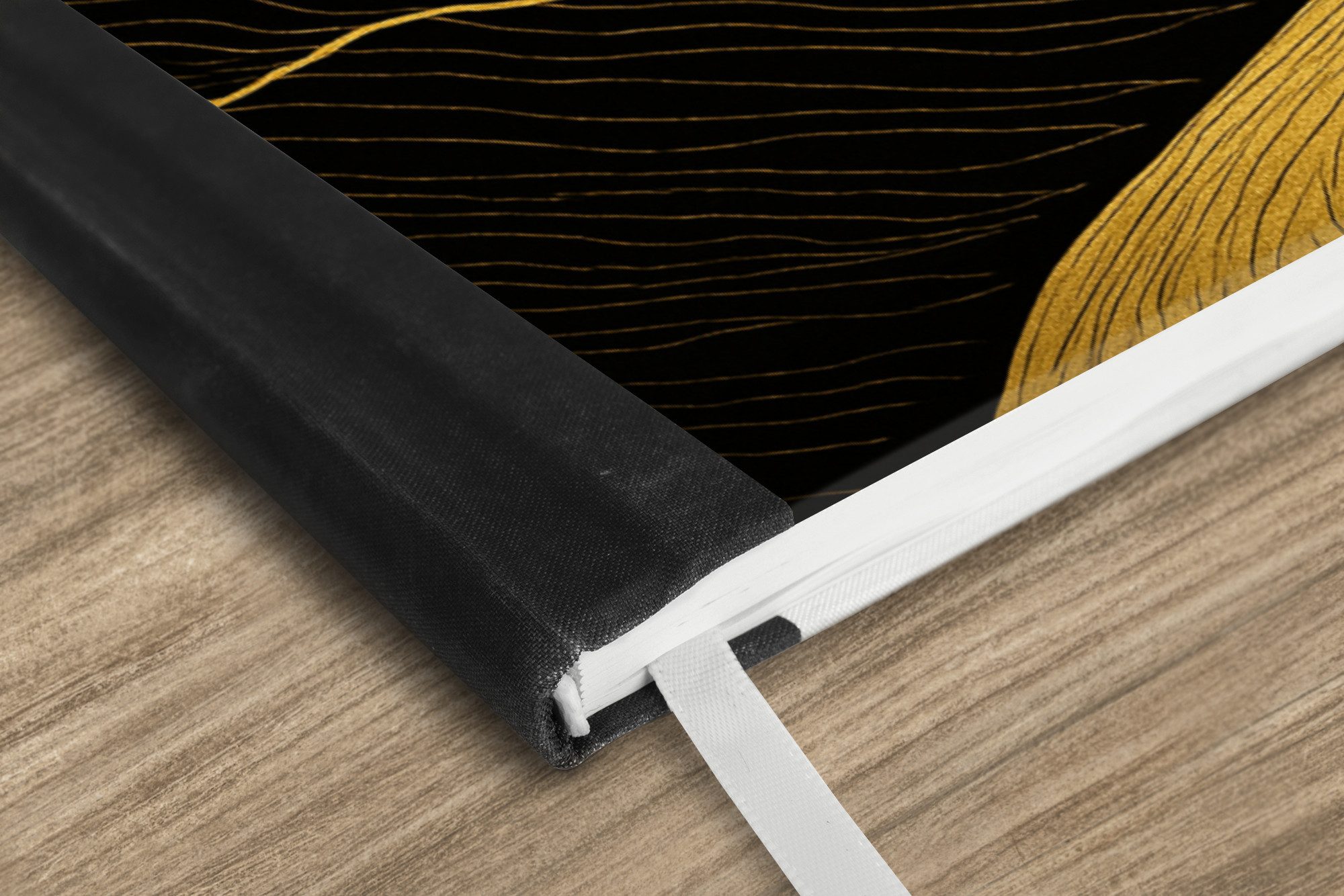 Thumbnail - MuchoWow Notizbuch Fluss - Gold - Mond - Vögel, Notebook, Notizblock a5, Tagebuch, Journal Liniert