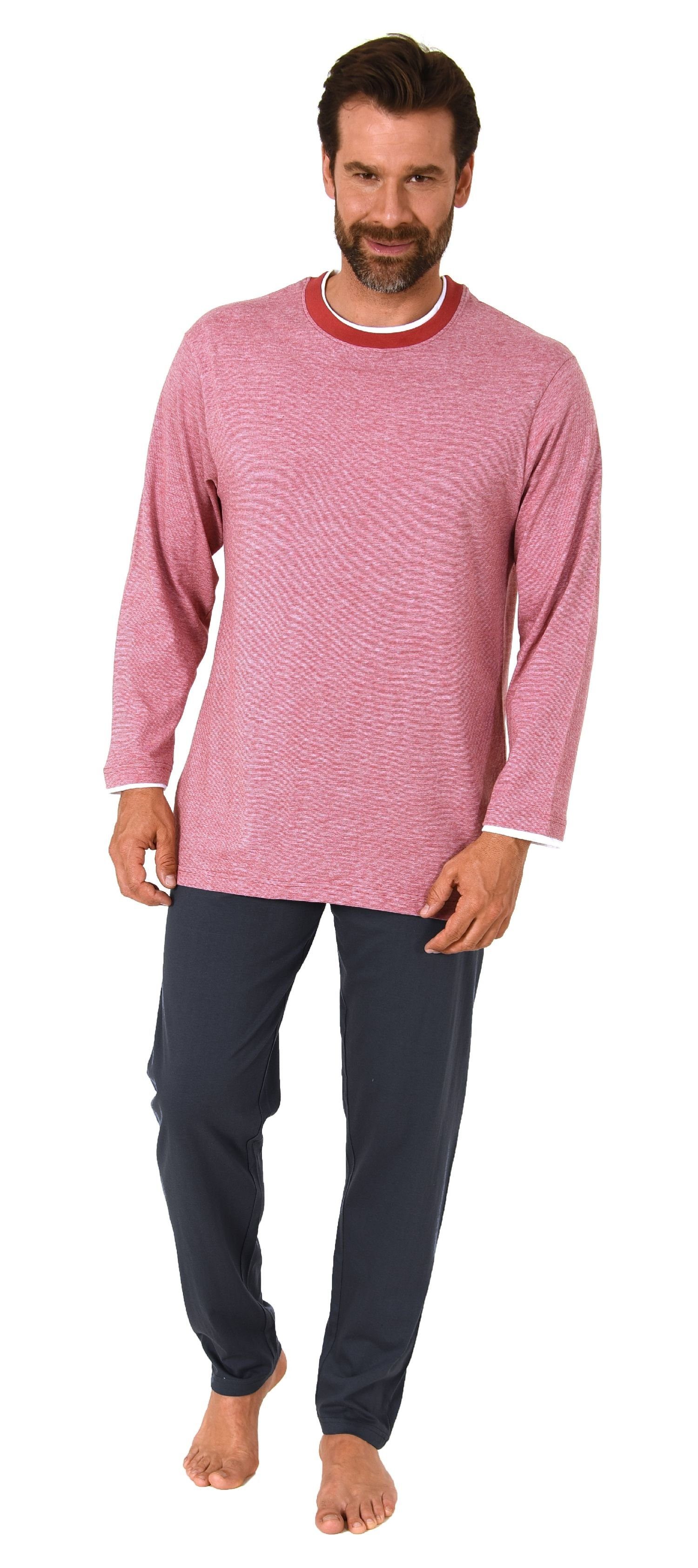 Normann Pyjama Herren langarm Schlafanzug in chilliger Optik - auch in Über günstig online kaufen