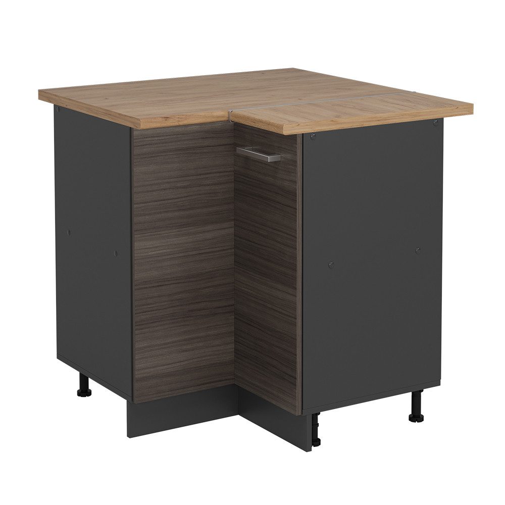 Vicco Eckunterschrank R-Line, Edelgrau/Anthrazit, 75.6 cm, günstig online kaufen