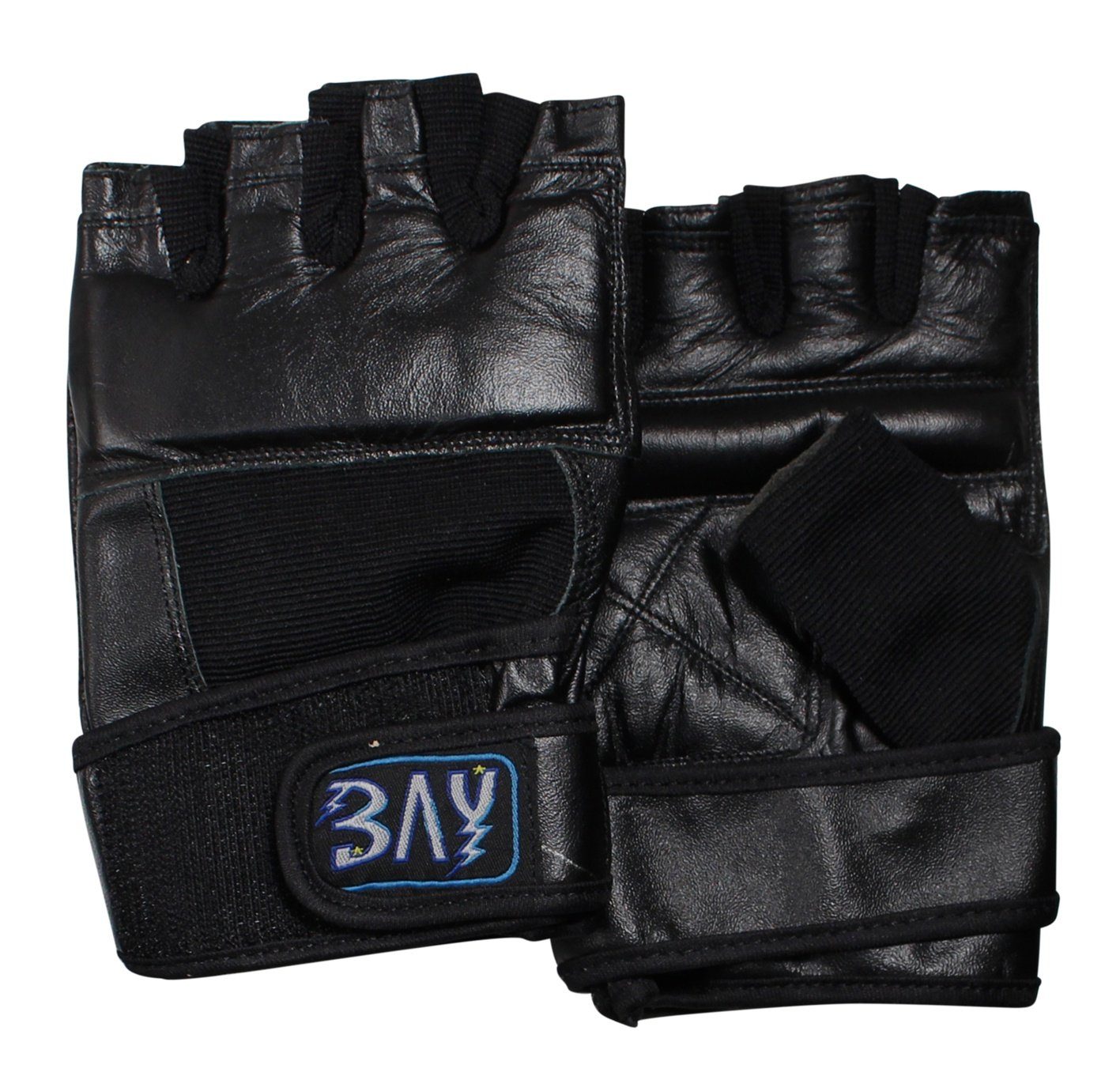 schwarz, BAY-Sports robust, Boxhandschuhe XL Leder, Boxsack Orbit Sandsack Handschutz - Sandsackhandschuhe sehr S