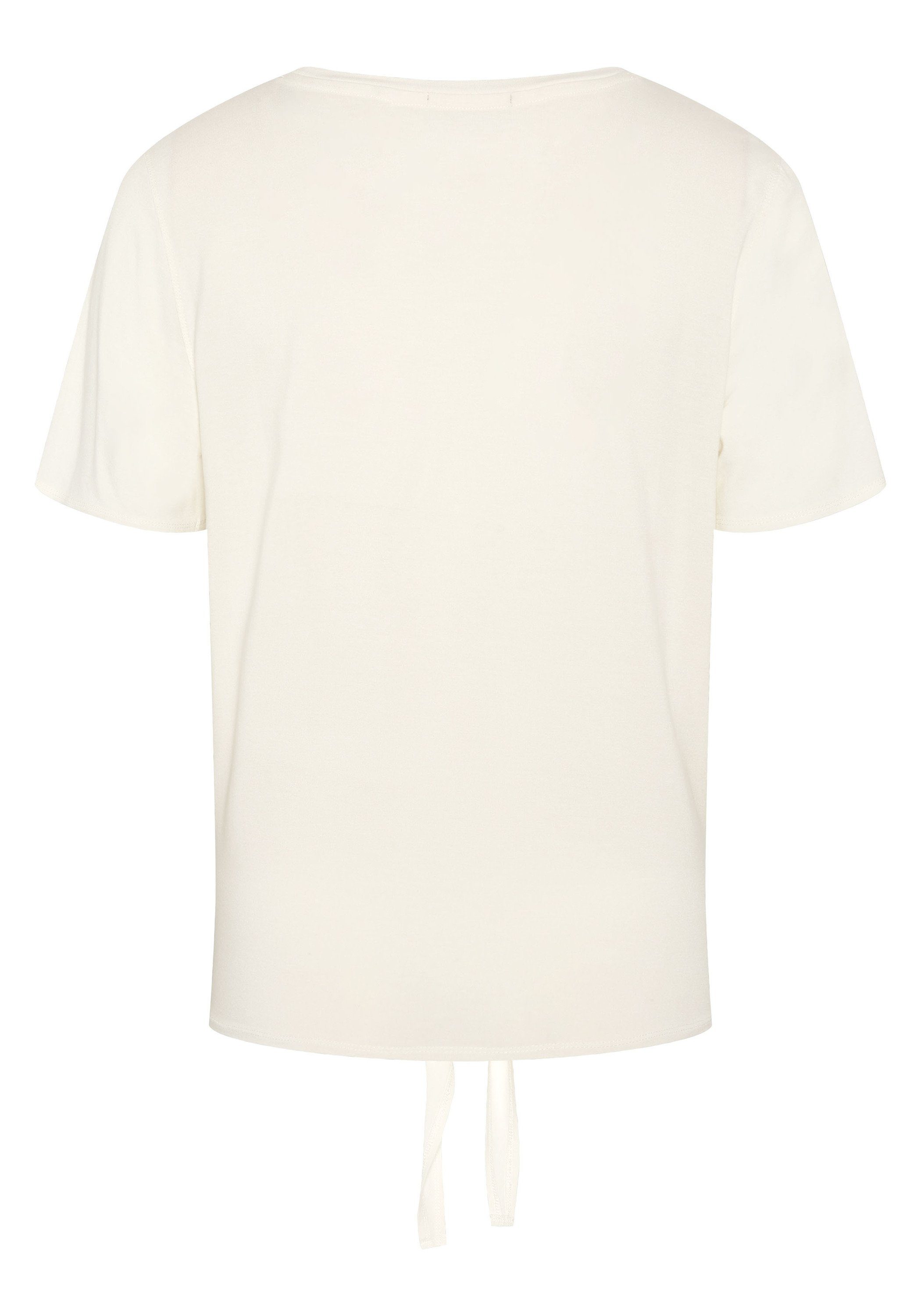 Chiemsee Print-Shirt gecropptes mit Star 1 11-4202 Knoten T-Shirt White zum Saum
