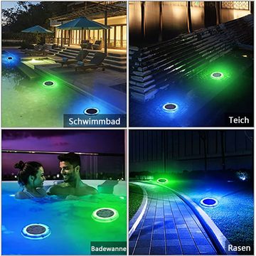 GelldG LED Teichleuchte Poolbeleuchtung Solar Pool Licht Unterwasser, Pool Beleuchtungen