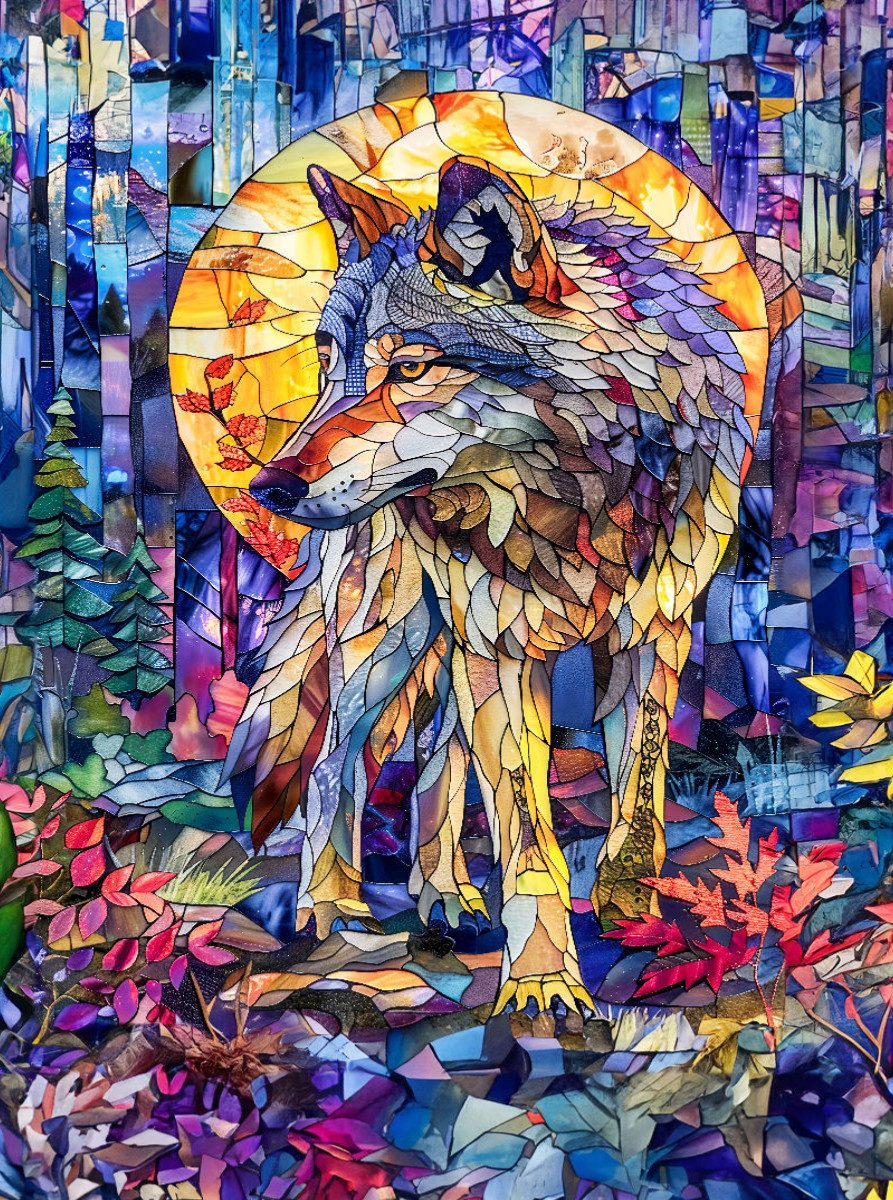 CALVENDO Puzzle CALVENDO Puzzle Ein einsamer Wolf durchstreift im sanften Licht des Mo, 2000 Puzzleteile