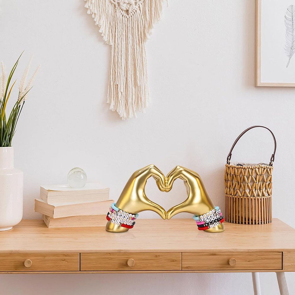 AURIVION Dekofigur Gold Dekofigur Liebe Statue Modern für Wohnzimmer & Büro Dekoration (Set, 1 St., 1 Goldene Dekofigur (Statue), Goldene Dekofigur, moderne Liebesstatue, elegant, dekorativ