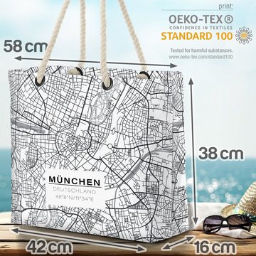 VOID Strandtasche (1-tlg), München Karte Beach Bag Bayern Karte Reise Urlaub Stadtplan Stadtkarte Oktober