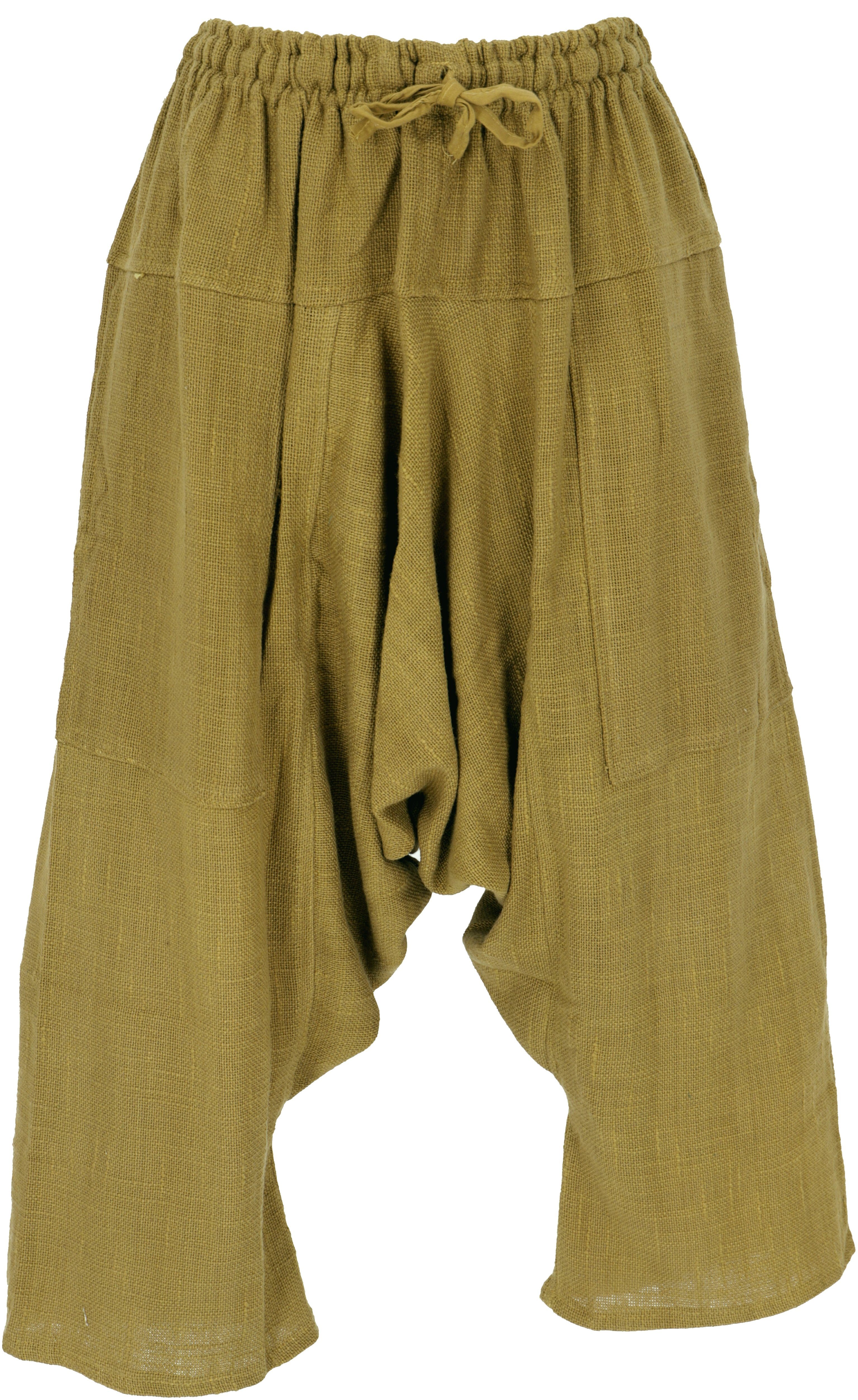 Guru-Shop Relaxhose Knöchellange Aladinhose, Wohlfühlhose - mustard Ethno Style, alternative Bekleidung