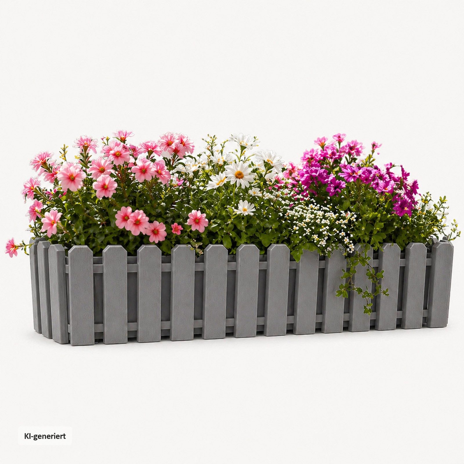 HTI-Living Blumenkasten Blumenkasten mit Wasserspeicher Nessa 75 cm Grau (1 Stück, 1 St., 1 Blumenkasten), inklusive Wasserstandsanzeige und Balkonhalterung – Bild 2 von 5