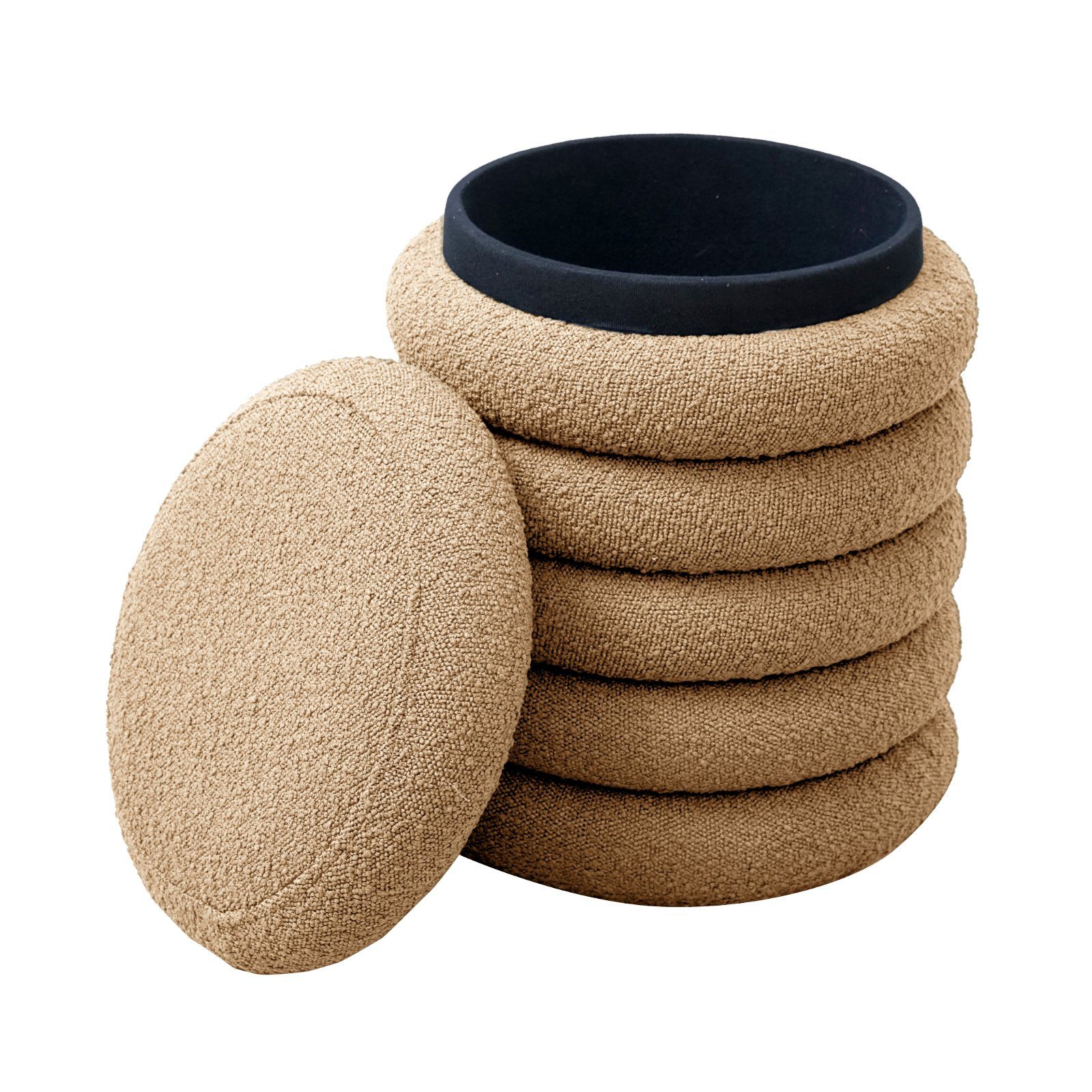 SVITA Stauraumhocker BLOSSOM XS, Pouf, Mit Stauraum, Bouclé-Bezug, Bequeme günstig online kaufen