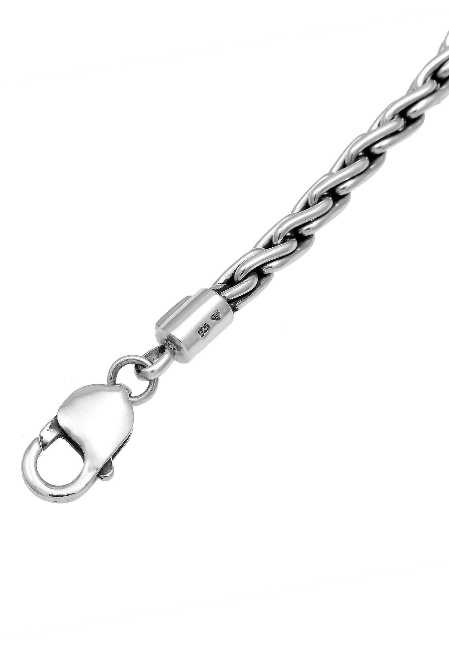 Kuzzoi Silberkette Herren Glieder Zopfkette Oxidiert 925 Silber