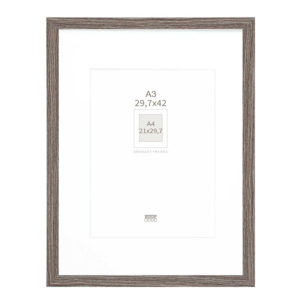Deknudt Rahmen S66KH3 P1 DIN A3 29,7x42 Holz grau mit Passepartout