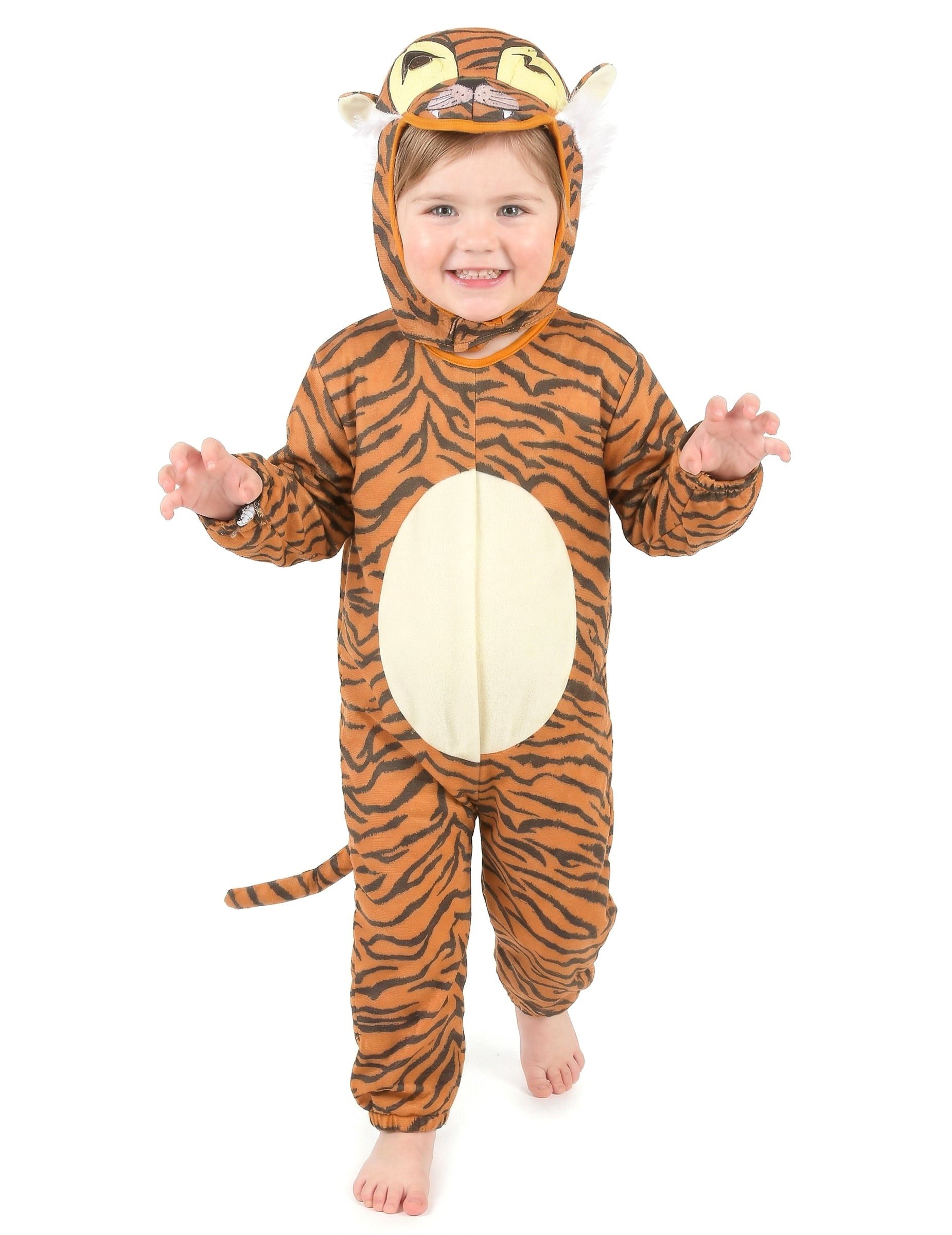 JADEO Kostüm Süsser Tiger Kinderkostüm Raubkatze orange-schwarz-weiss
