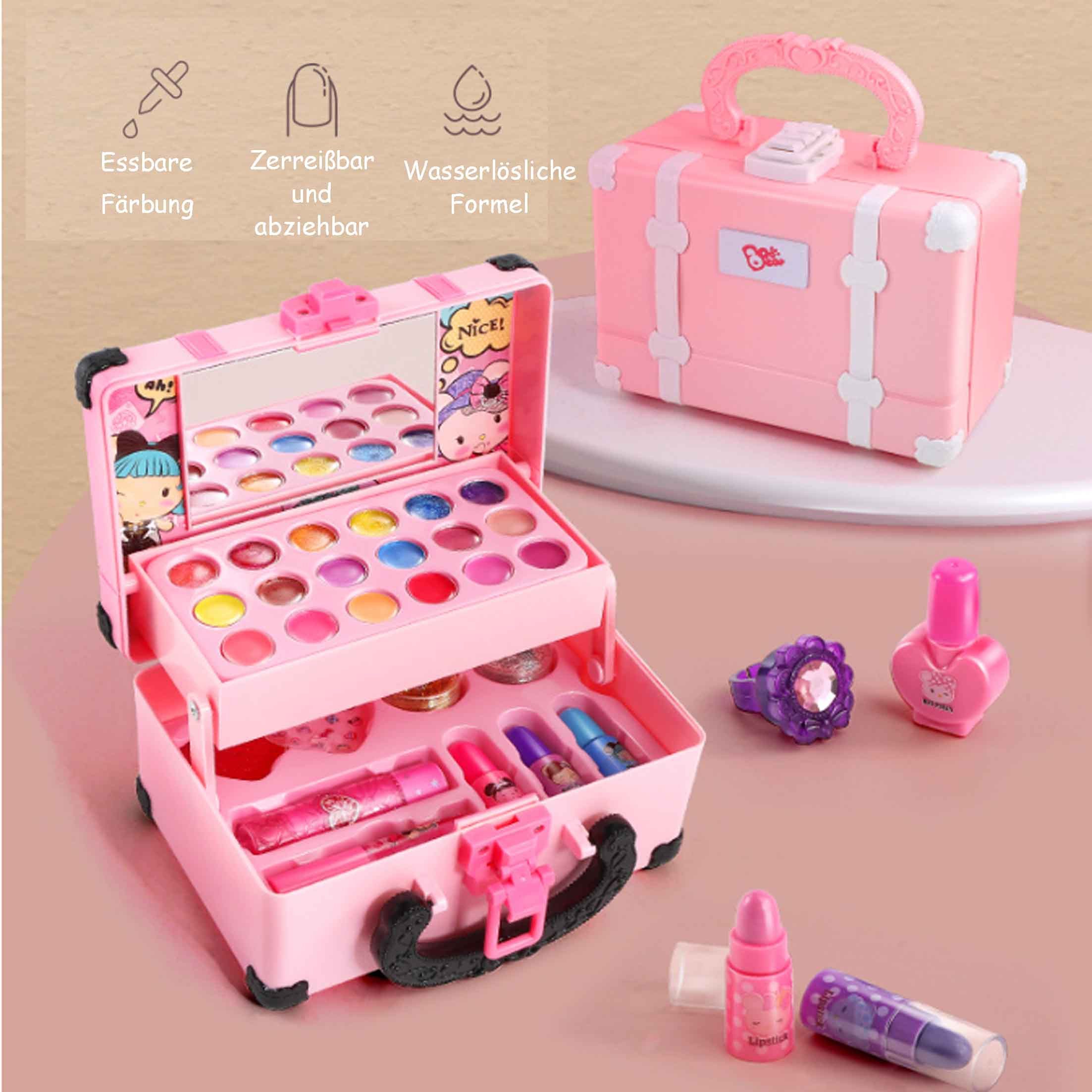KINSI Lernspielzeug Kinder-Kosmetikspielzeug, Prinzessinnen-Make-up,Handtaschen, Make-up-Spielzeug für Kinder zum Rollenspiel