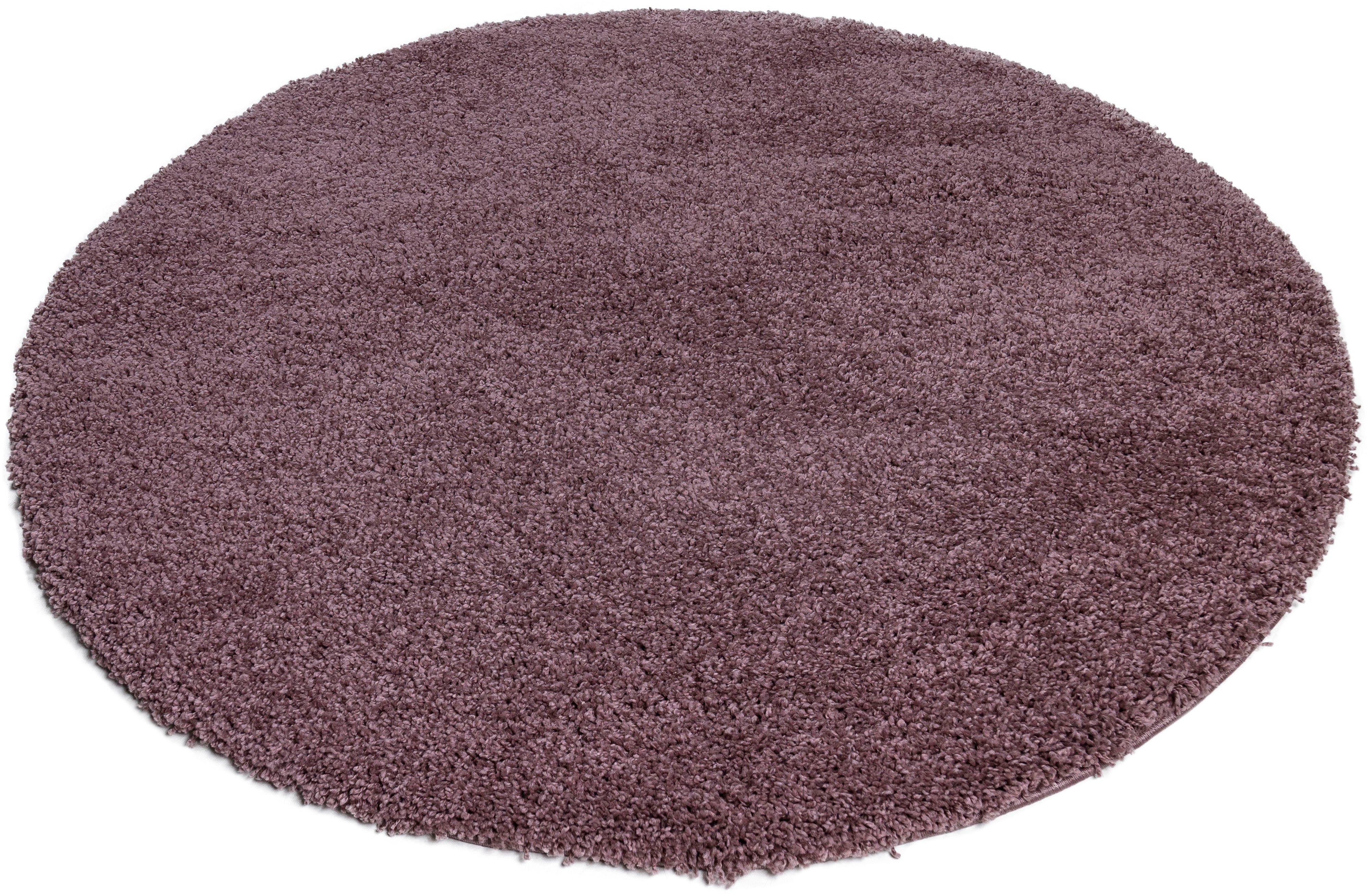 OTTO home Teppich Viva rund, rund, Höhe: 45 mm, Uni-Farben, einfarbig, besonders weich und kuschelig, Wohnzimmer
