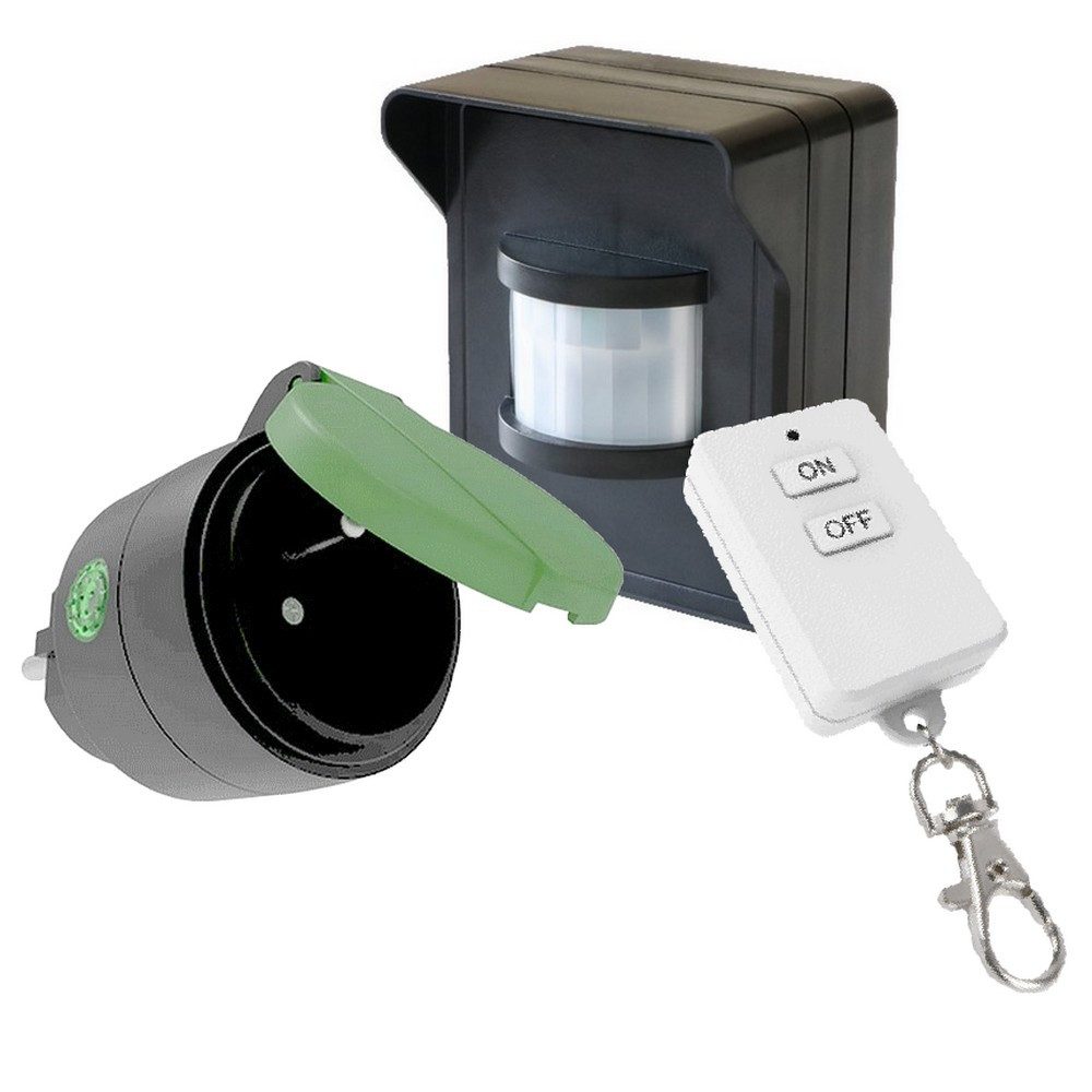 DIW-Funk Bewegungsmelder PD-544 FUNK Bewegungsmelder+Outdoor-Funkstecker+Keysender, (Komplett-Set), IP44