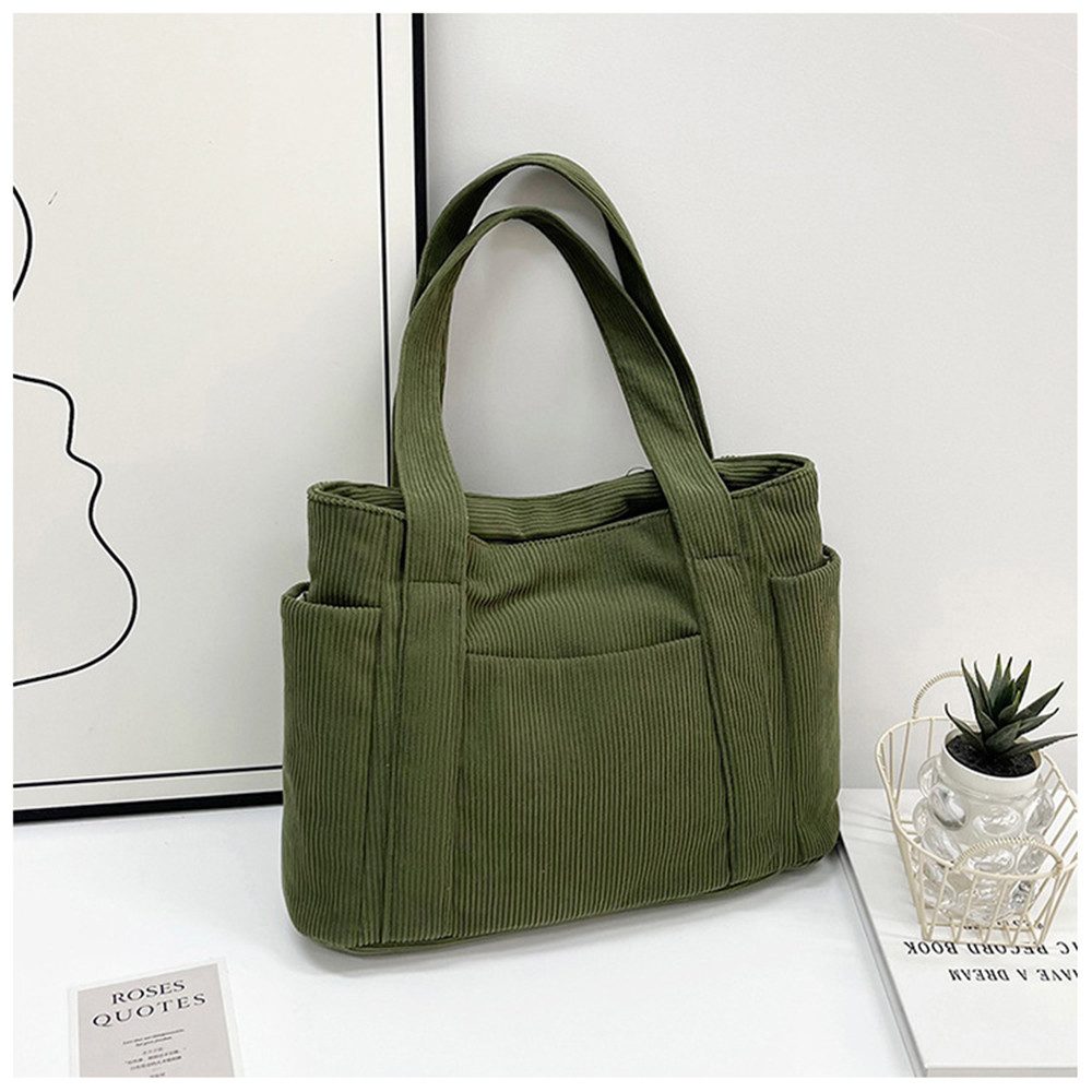 Coonoor Schultertasche Cord Tasche Damen,Tote Bag,Handtasche,Shopper Tasche Laptoptasche, für Bummeln Arbeit Schule Gym Halloween Weihnachtsgeschenk – Bild 5 von 5