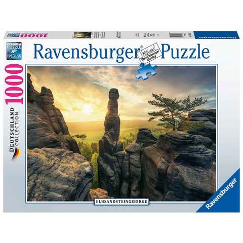 Ravensburger Puzzle Erleuchtung - Elbsandsteingebirge, 1000 Puzzleteile, Made in Germany, FSC® - schützt Wald - weltweit