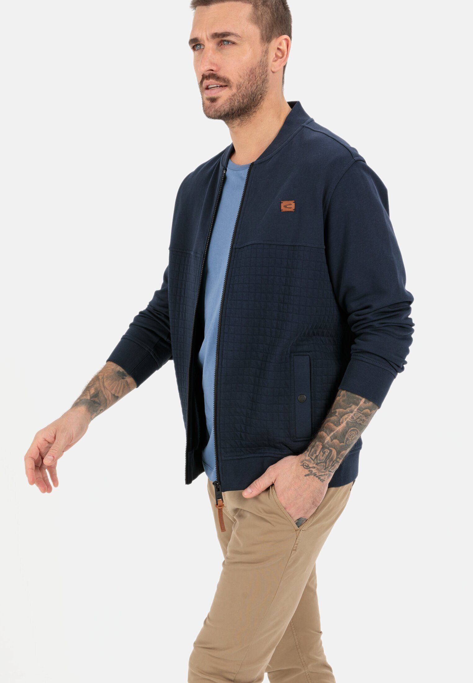 camel active Sweatjacke mit Steppmuster Langarm