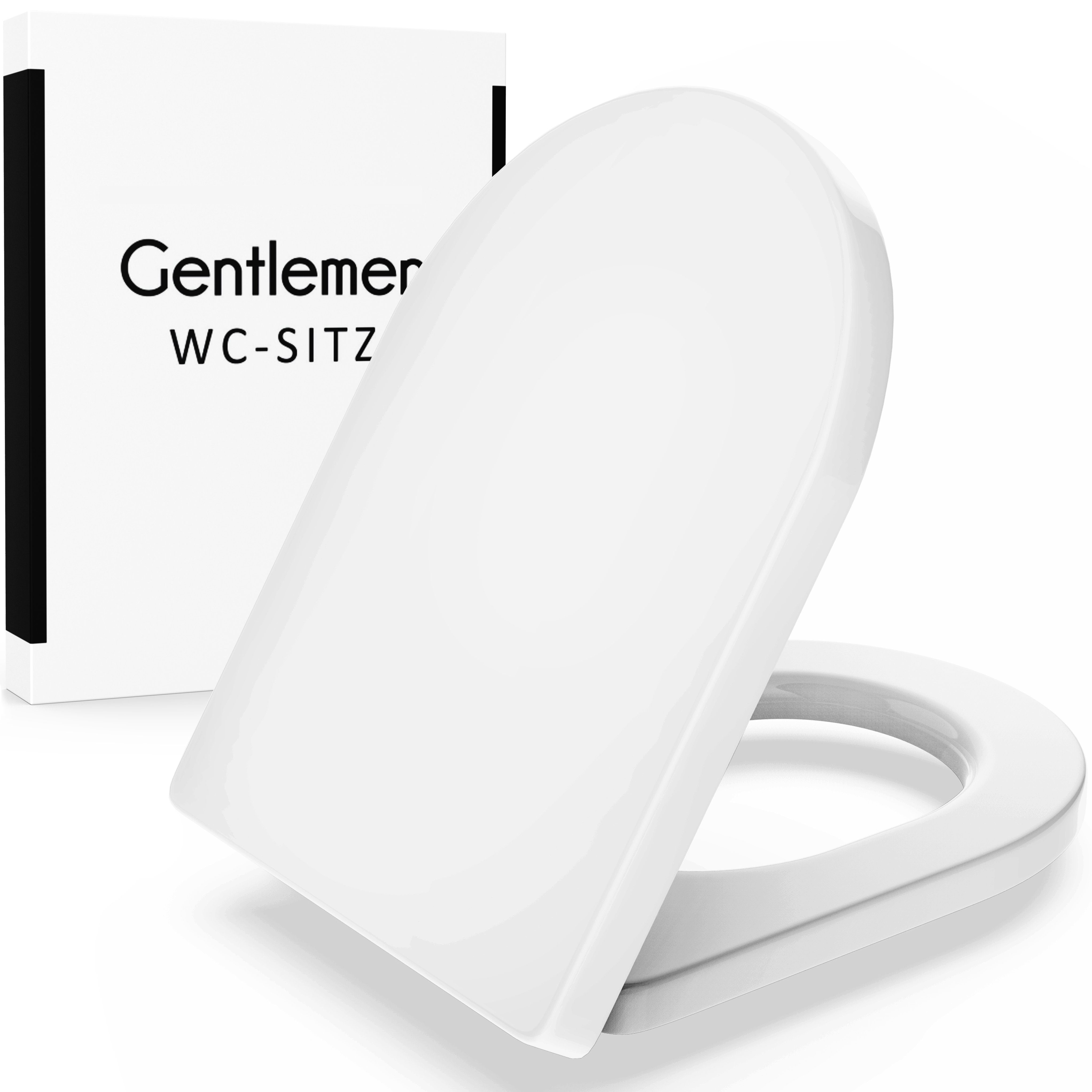 Gentlemen WC-Sitz WC Sitz mit Absenkautomatik (Toilettendeckel mit QuickClean Funktion – Einfacher Einbau von oben, Antibakteriell dank Duroplast), Quick Release Halterung, SoftClose, Antibakteriell