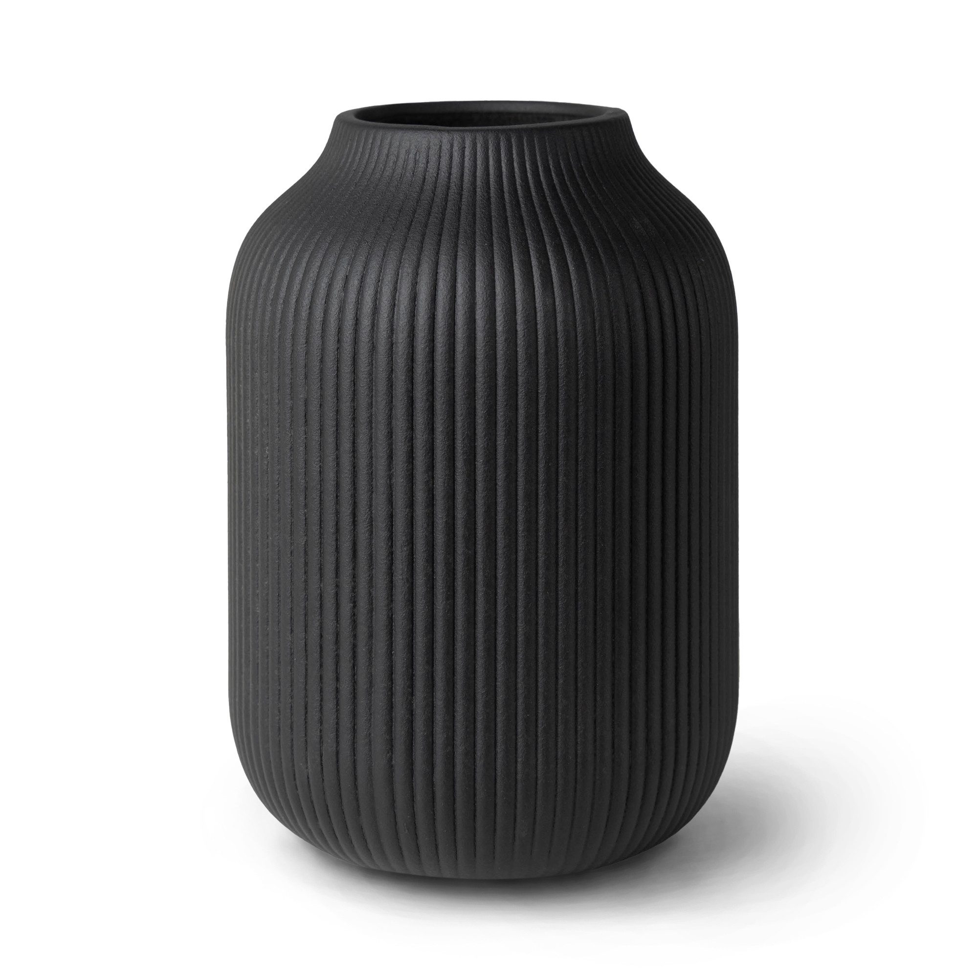 flature Dekovase mit Rillen - wasserdichte Keramik Vase in Matt für Blumen günstig online kaufen