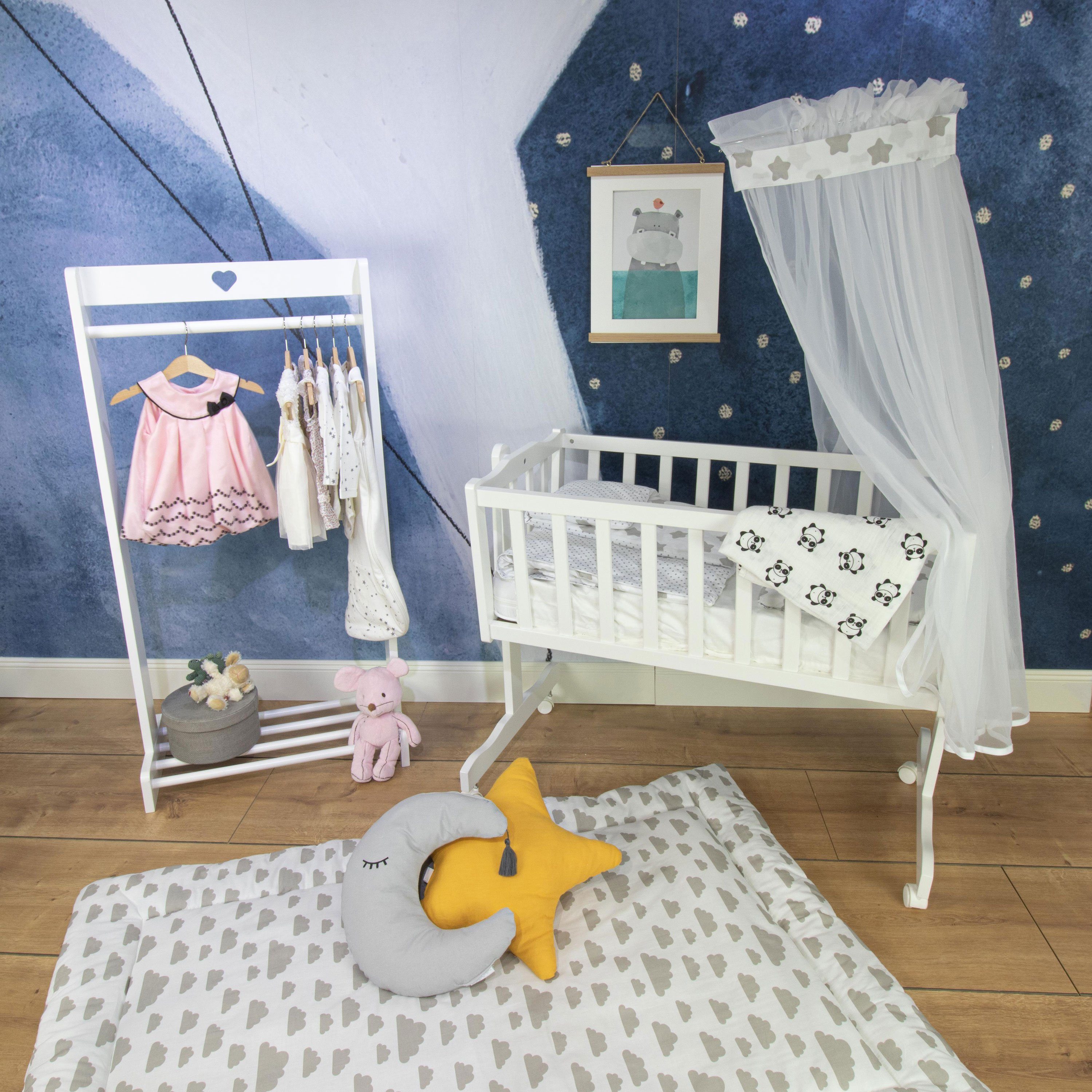 Krabbeldecke Agnes (140x100cm) mit Wolken-Muster, Puckdaddy GmbH