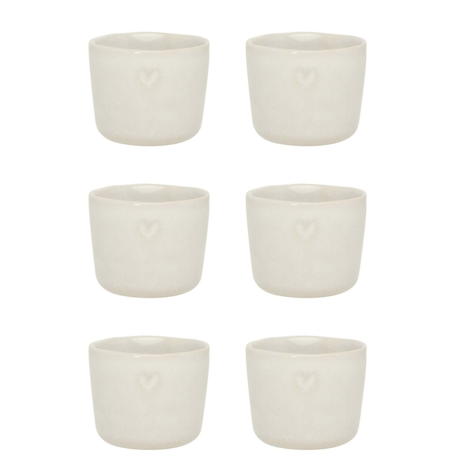 Bastion Collections Eierbecher Clear Heart, Spülmaschinengeeignet, Creme, Clear Heart, H: 5cm