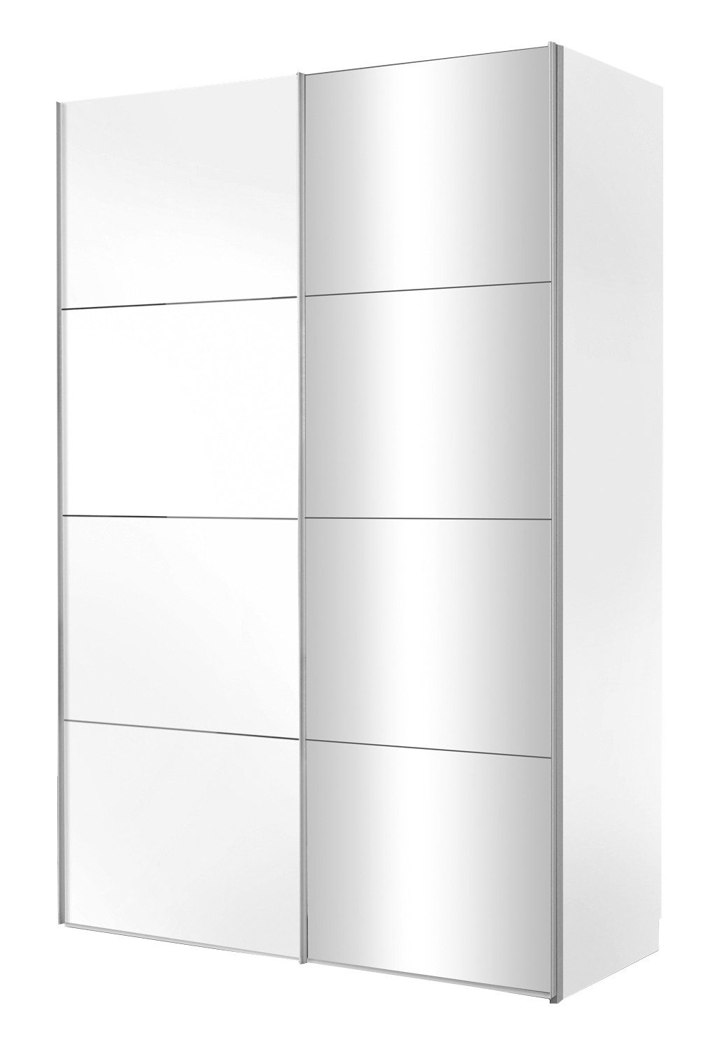 LIV'IN Schwebetürenschrank SYDNEY, 2-türig, Polarweiß, mit Spiegel, 2 Einlegeböden, 2 Kleiderstangen, B 150 x H 216 x T 68 cm