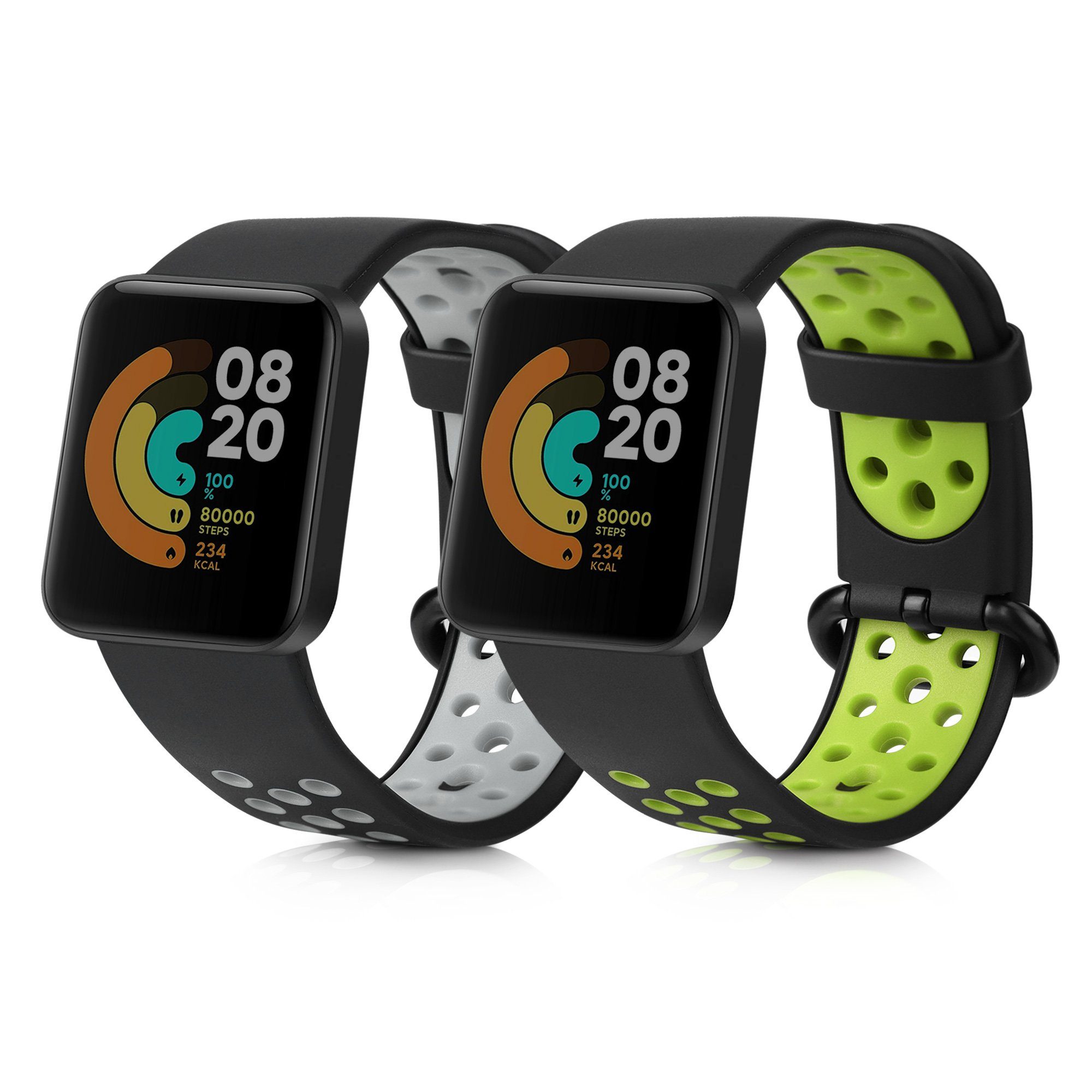 kwmobile 2x Uhrenarmband für Xiaomi Mi Watch Lite / Redmi Watch Armband Smartwatch, 2-tlg., Fitnesstracker Band Set aus TPU Silikon - Ersatzarmband Smartwatch