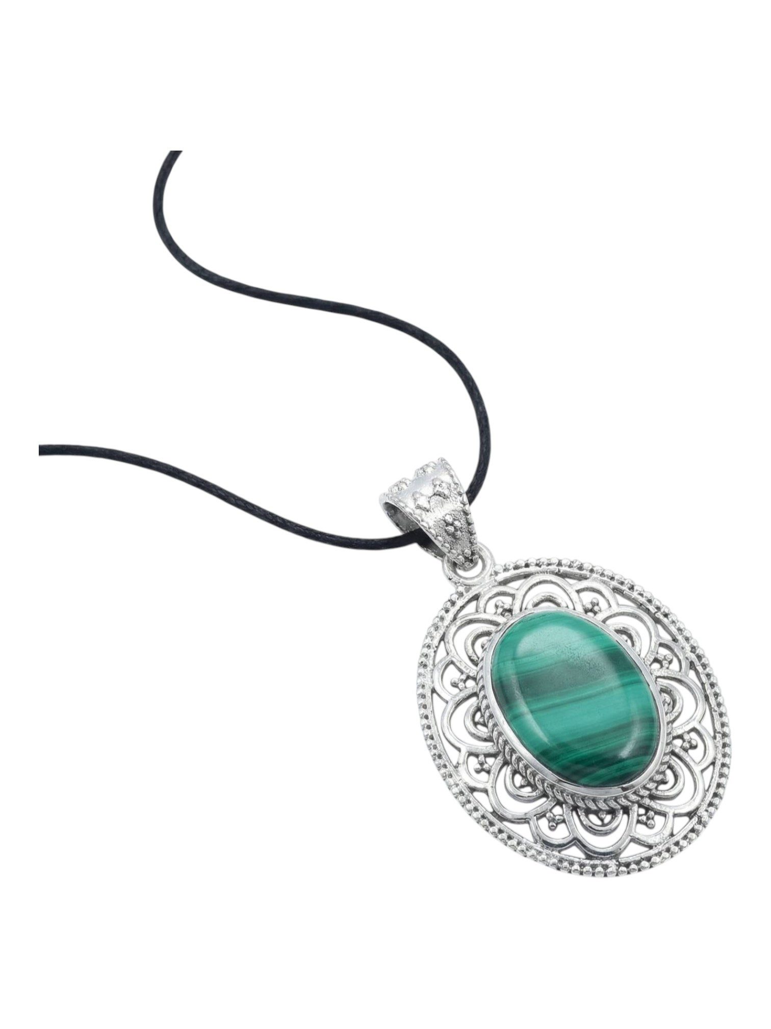 Kettenanhänger MIUNI aus 925 Silber mit Malachit