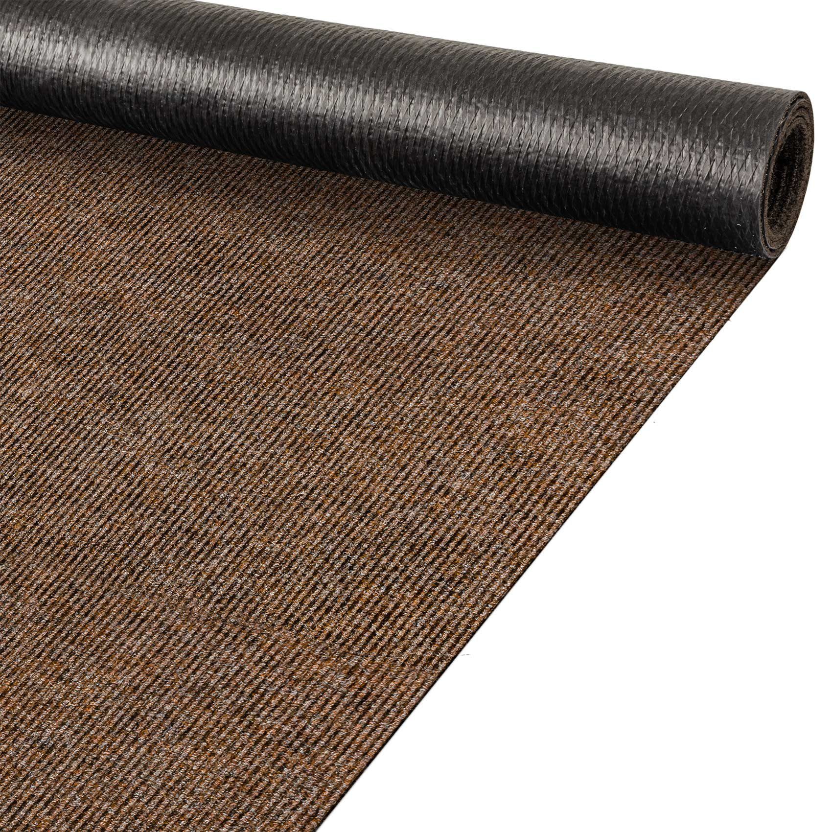 ANRO Läufer, Eckig, Höhe: 3 mm, Textil gerippt gehärtete Streifen stark Belastbar