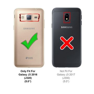 CoolGadget Handyhülle Transparent Ultra Slim Case für Samsung Galaxy J3 2016 5 Zoll, Silikon Hülle Dünne Schutzhülle für Samsung J3 2016 Hülle