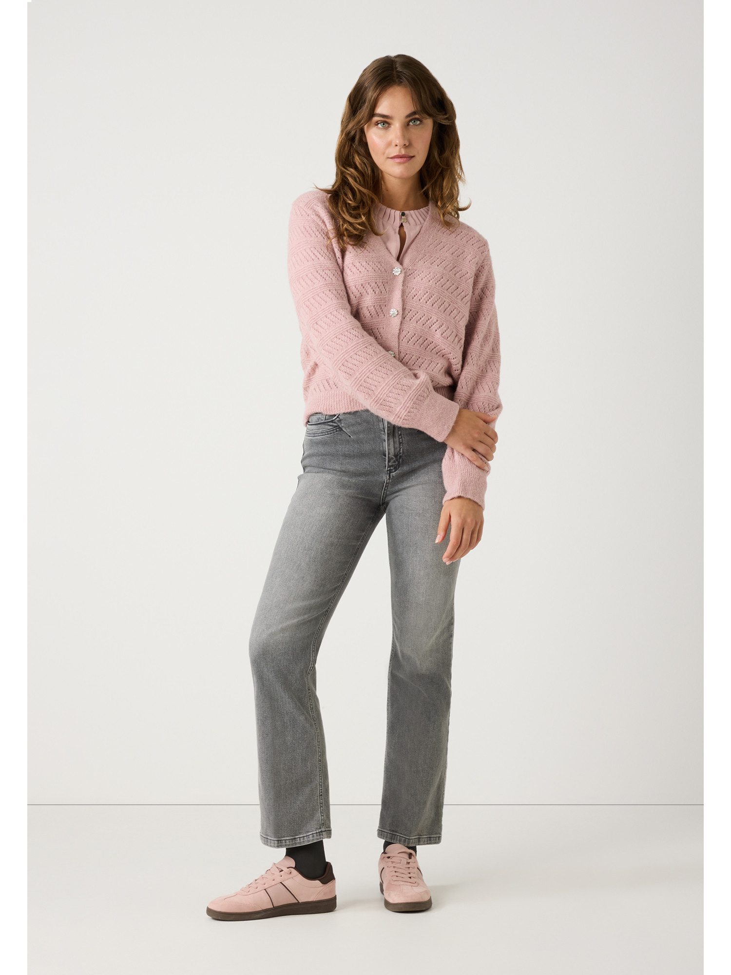 MORE&MORE Langarmbluse Blusenshirt Materialmix günstig online kaufen