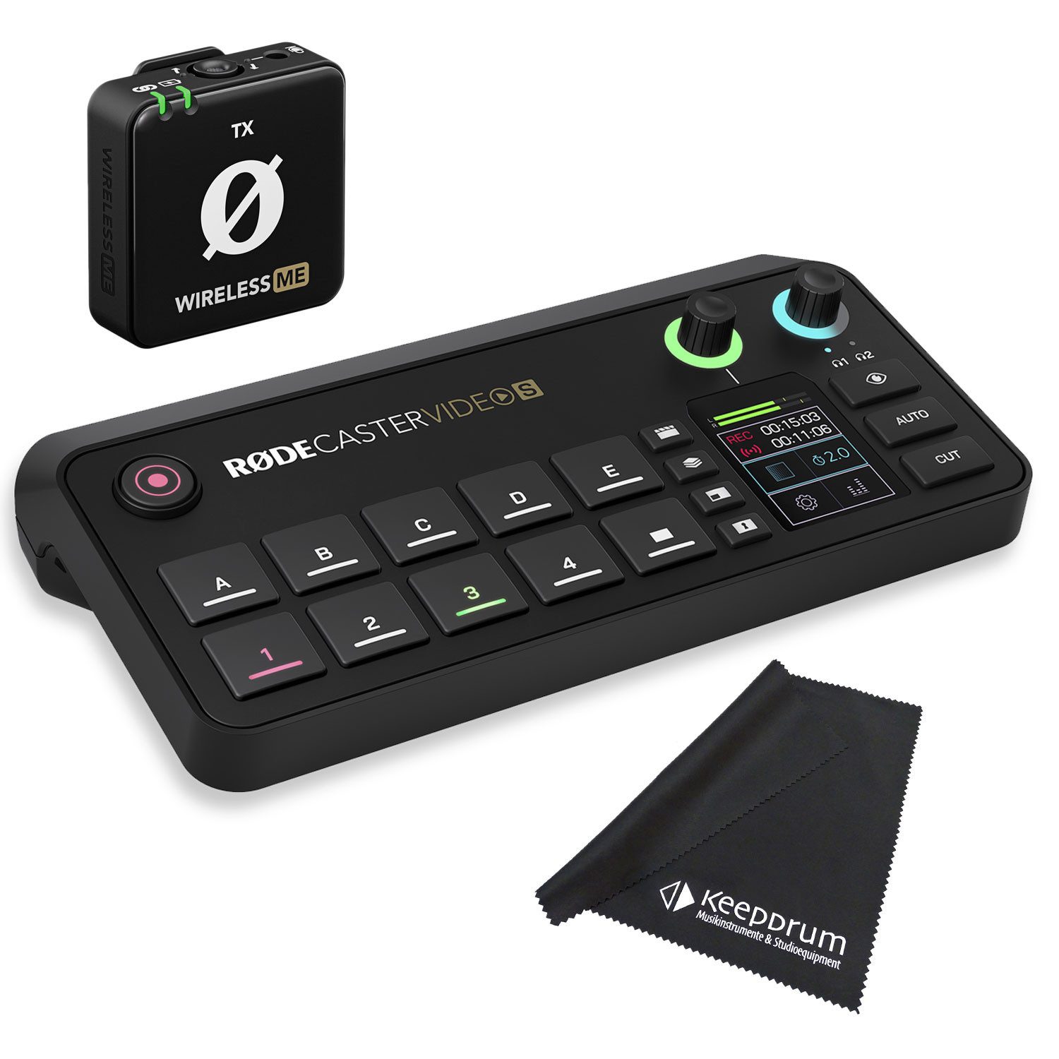 RØDE Rode Rodecaster Video S Produktions-Konsole mit WIME TX Mikrofon Digitales Aufnahmegerät (Video- Audiokonsole)