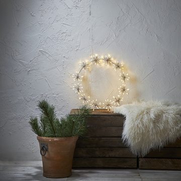 MARELIDA Dekokranz LED Kranz Ring Kreis Wanddeko Weihnachtsdeko 120LED D: 50cm für Außen