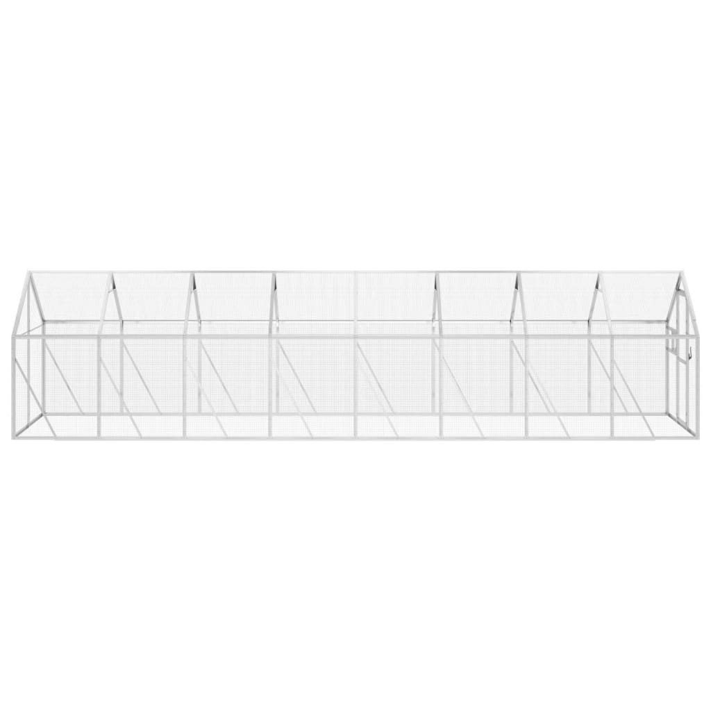 vidaXL Voliere, Silbern 1,79x8x1,85 m Aluminium