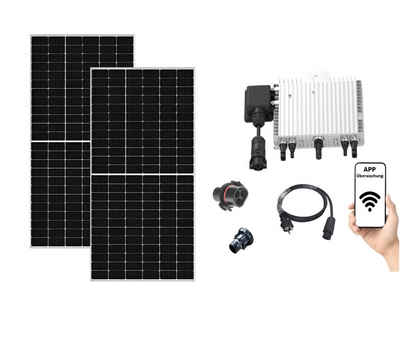 TZIpower Solaranlage Balkonkraftwerk 800 Watt / 930W Deye 800 + 2x 465Watt Solarpanele, 930,00 W, Monokristallin, (Komplett-Set, 1-St)