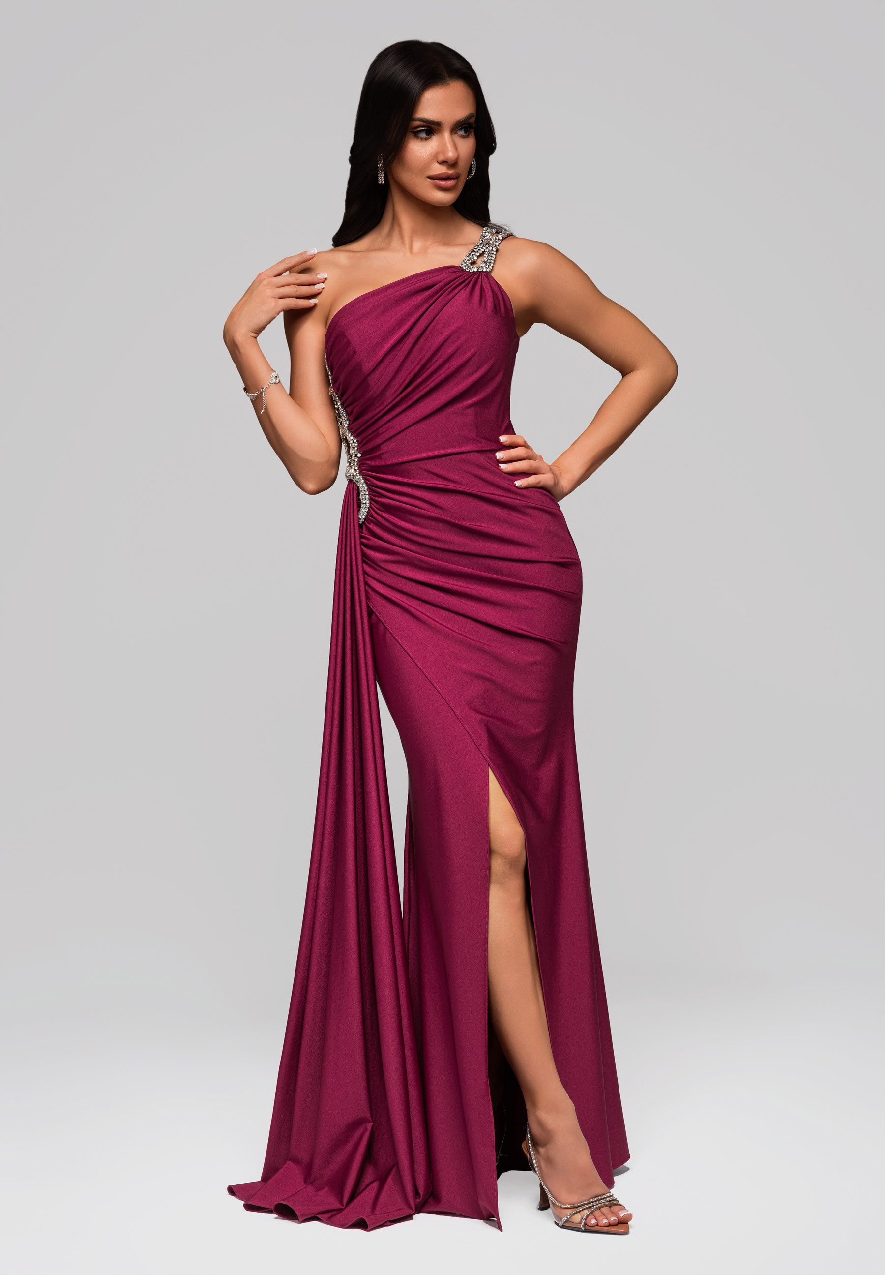 OMBRE Abendkleid Luxuriöses One-Shoulder Abendkleid mit günstig online kaufen